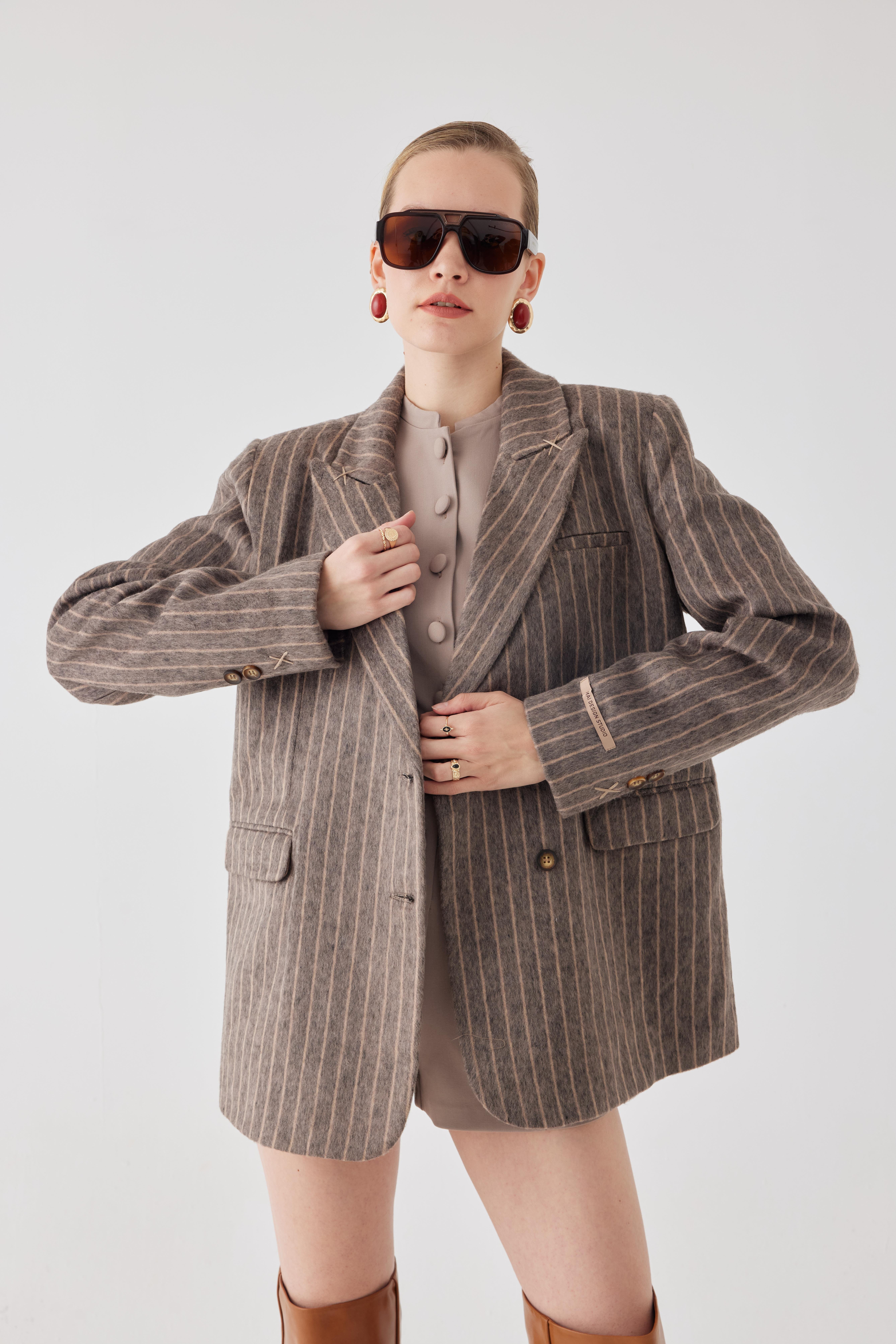 Peters Dikiş Detaylı Cizgili Blazer 
