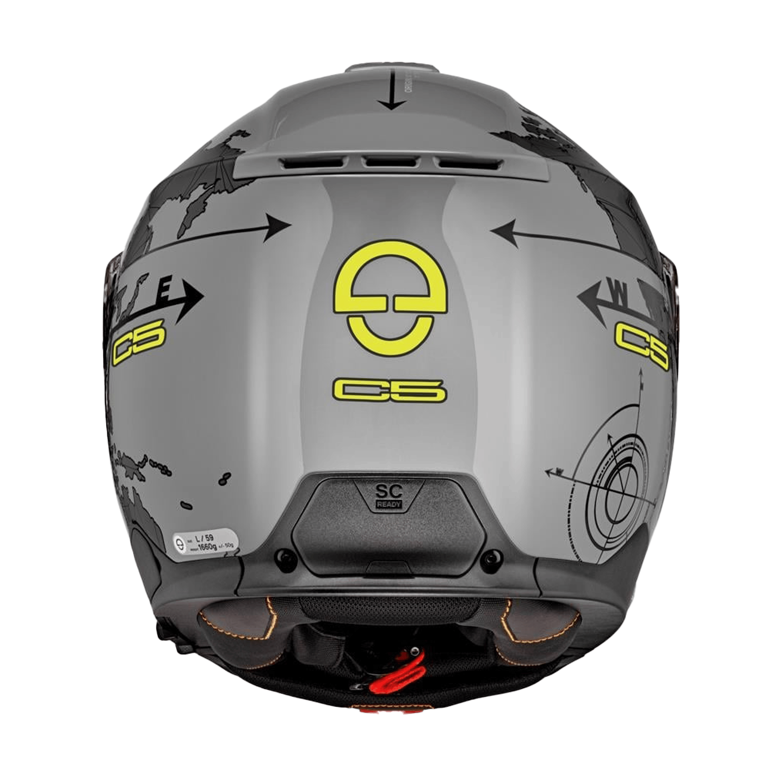 C5 Çene Açılır Motosiklet Kaskı-Globe Grey Globe Grey