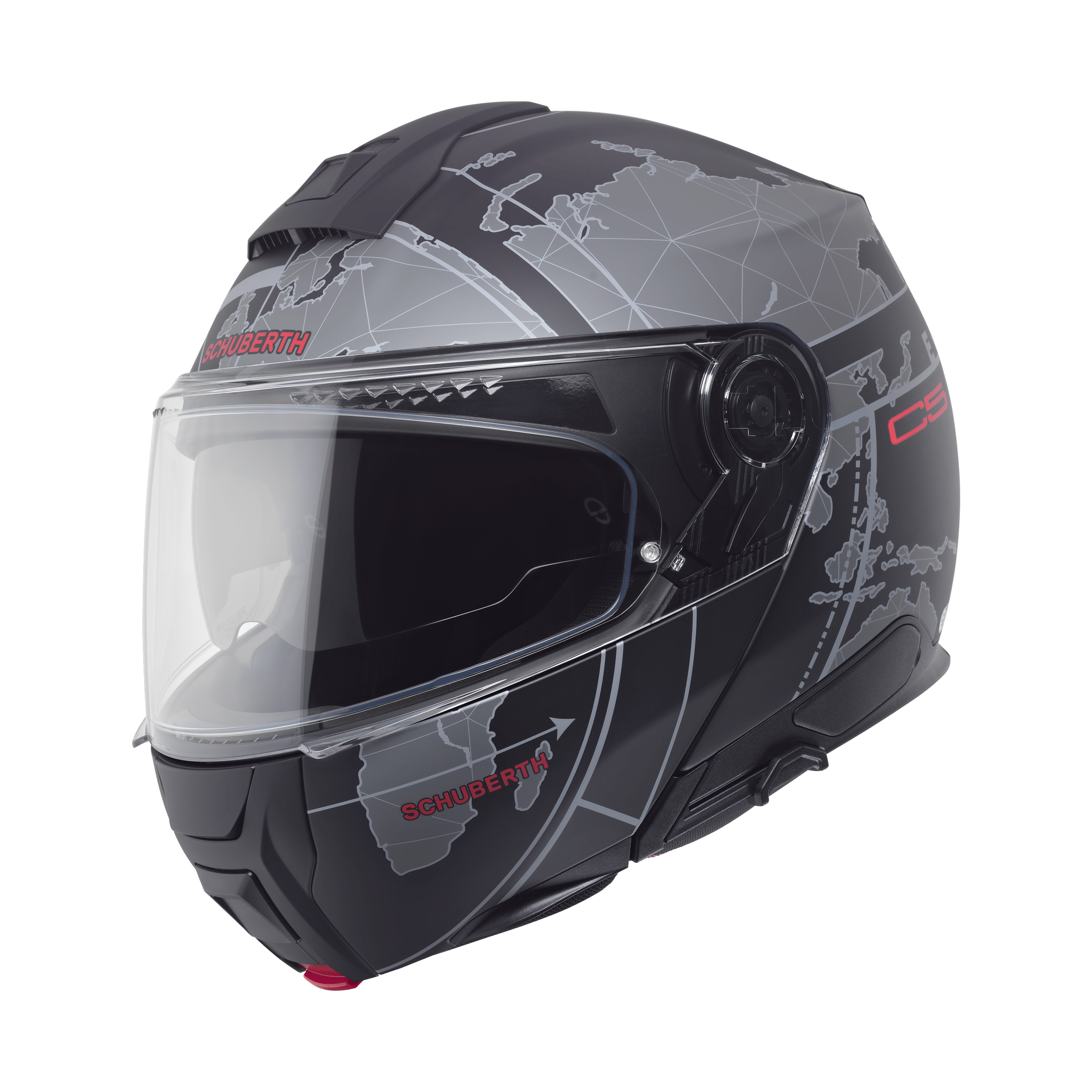 C5 Çene Açılır Motosiklet Kaskı-Globe Black Globe Black