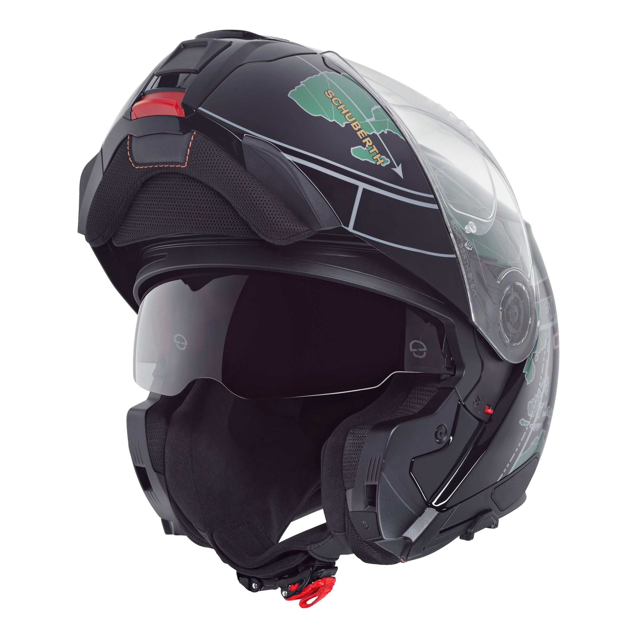 C5 Çene Açılır Motosiklet Kaskı-Globe Green Globe Green