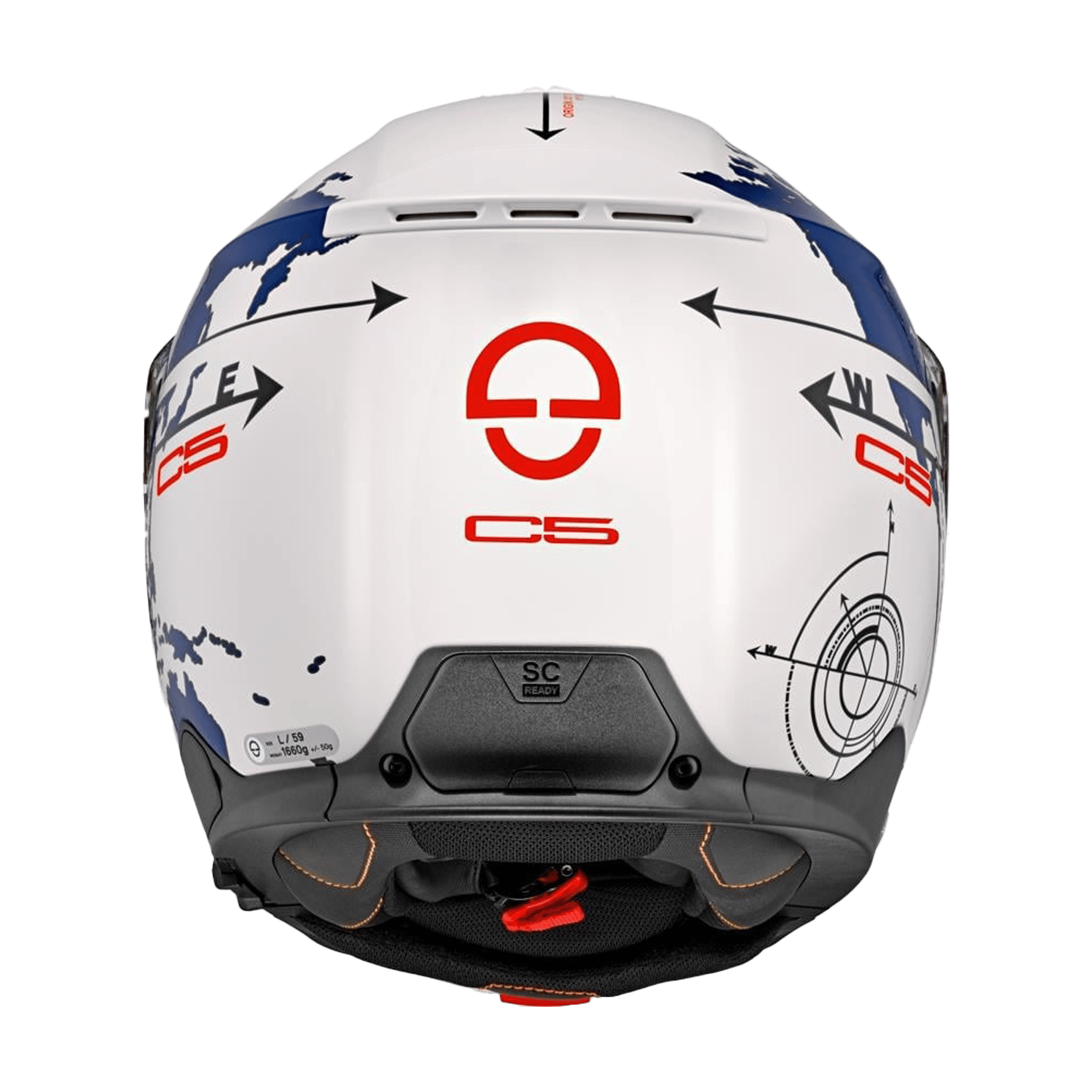 C5 Çene Açılır Motosiklet Kaskı-Globe Blue Globe Blue