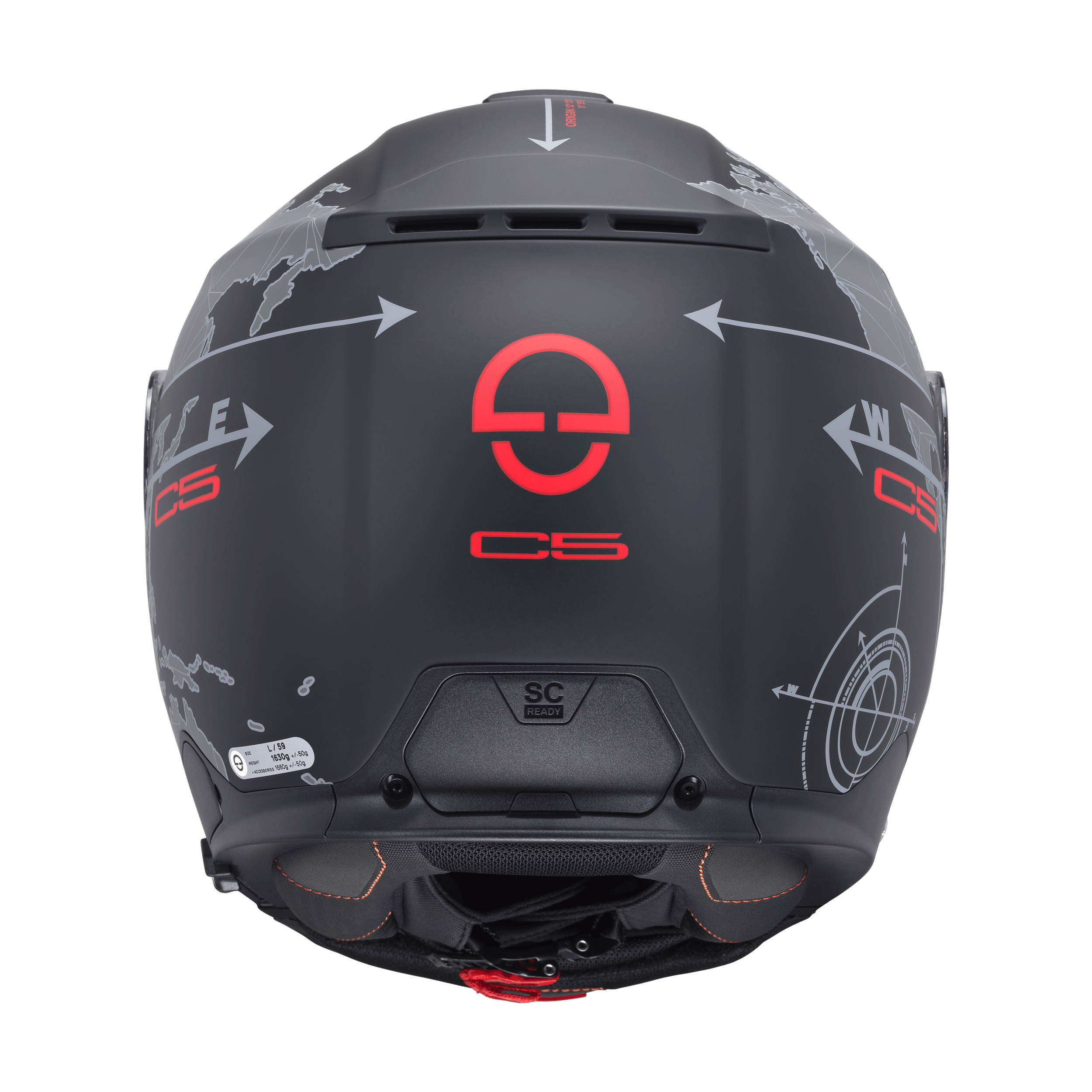 C5 Çene Açılır Motosiklet Kaskı-Globe Black Globe Black
