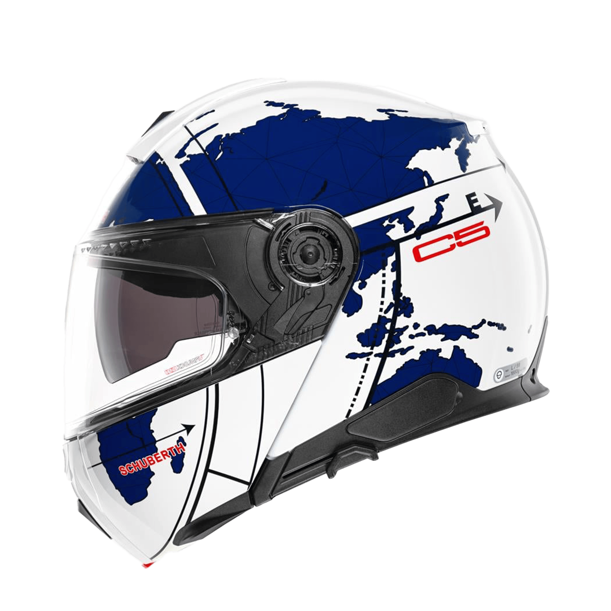 C5 Çene Açılır Motosiklet Kaskı-Globe Blue Globe Blue