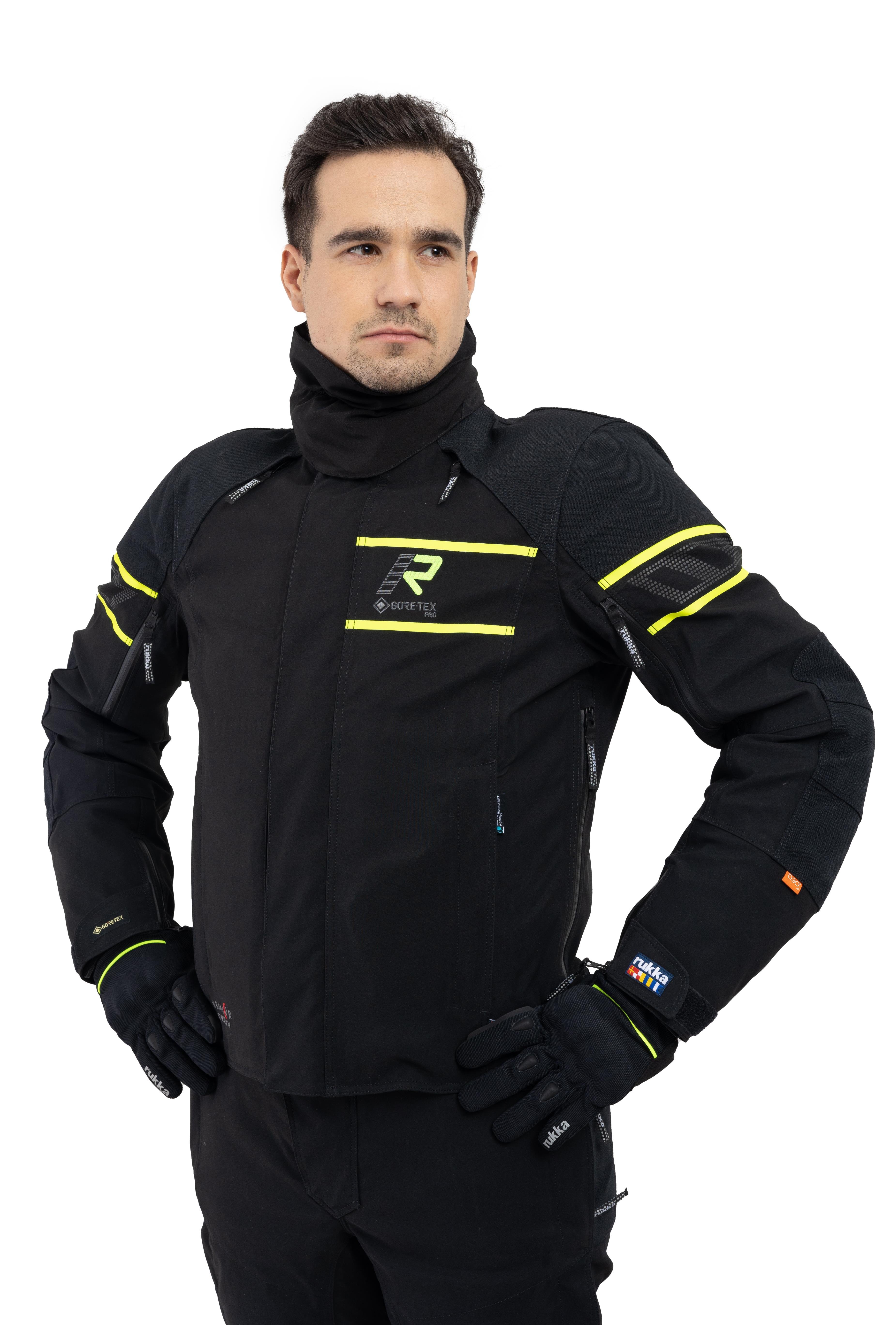 Rapto-R Gore-Tex Pro Erkek Kışlık Motosiklet Montu Siyah/Fluo Sarı-994