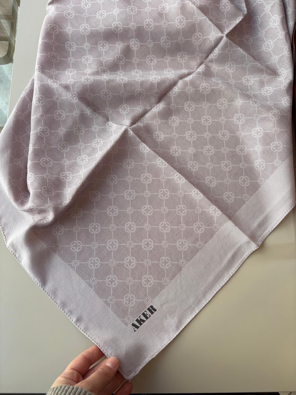 Aker Elegance Monogram Eşarp Açık Lila 991