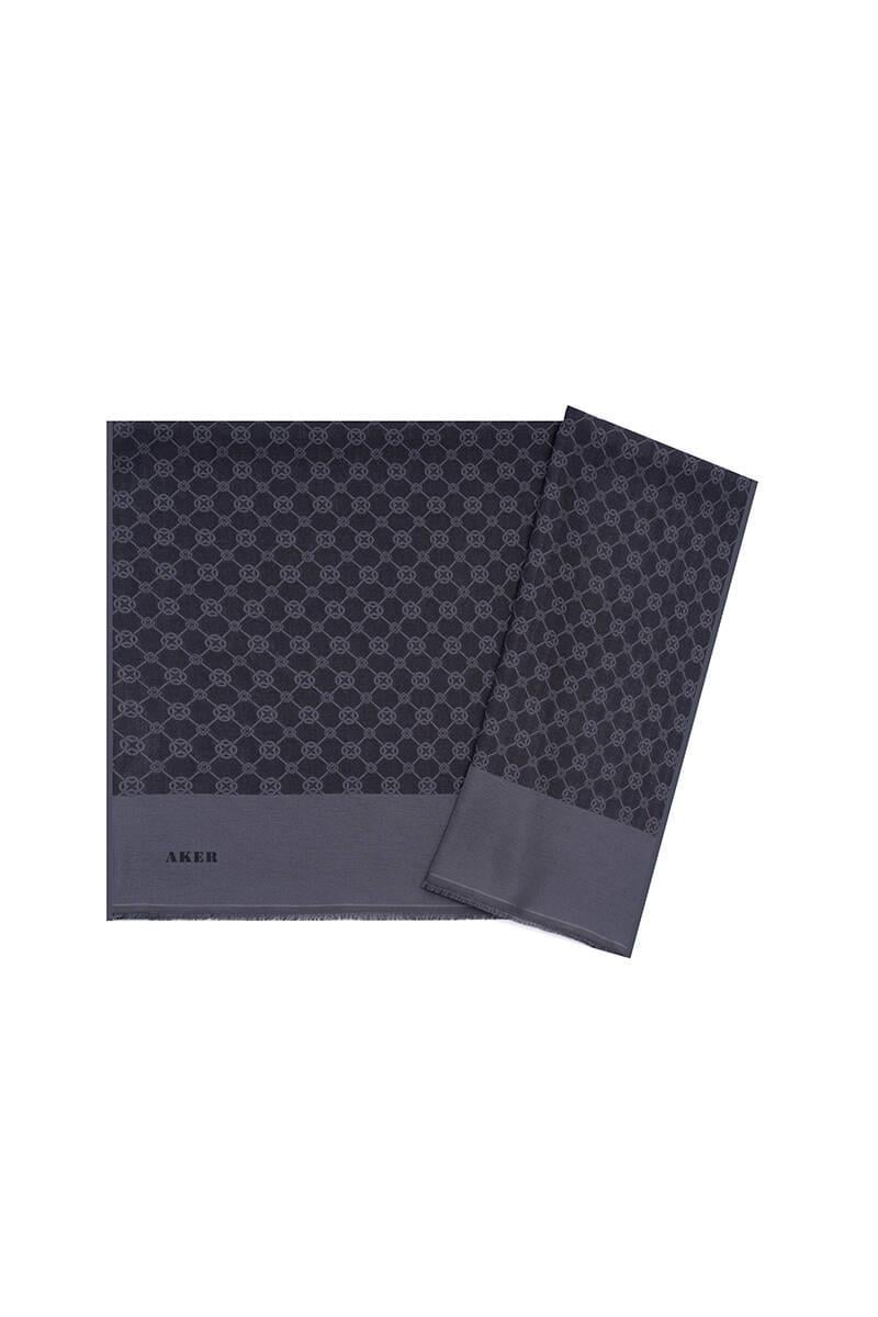 Aker Elegance Monogram Şal Antrasit