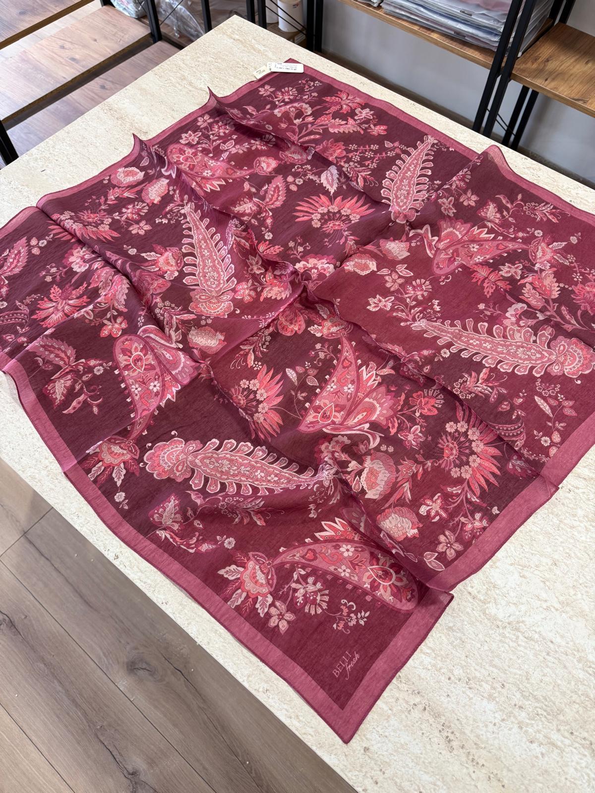Belli Fresh Tensel Eşarp Bordo 05