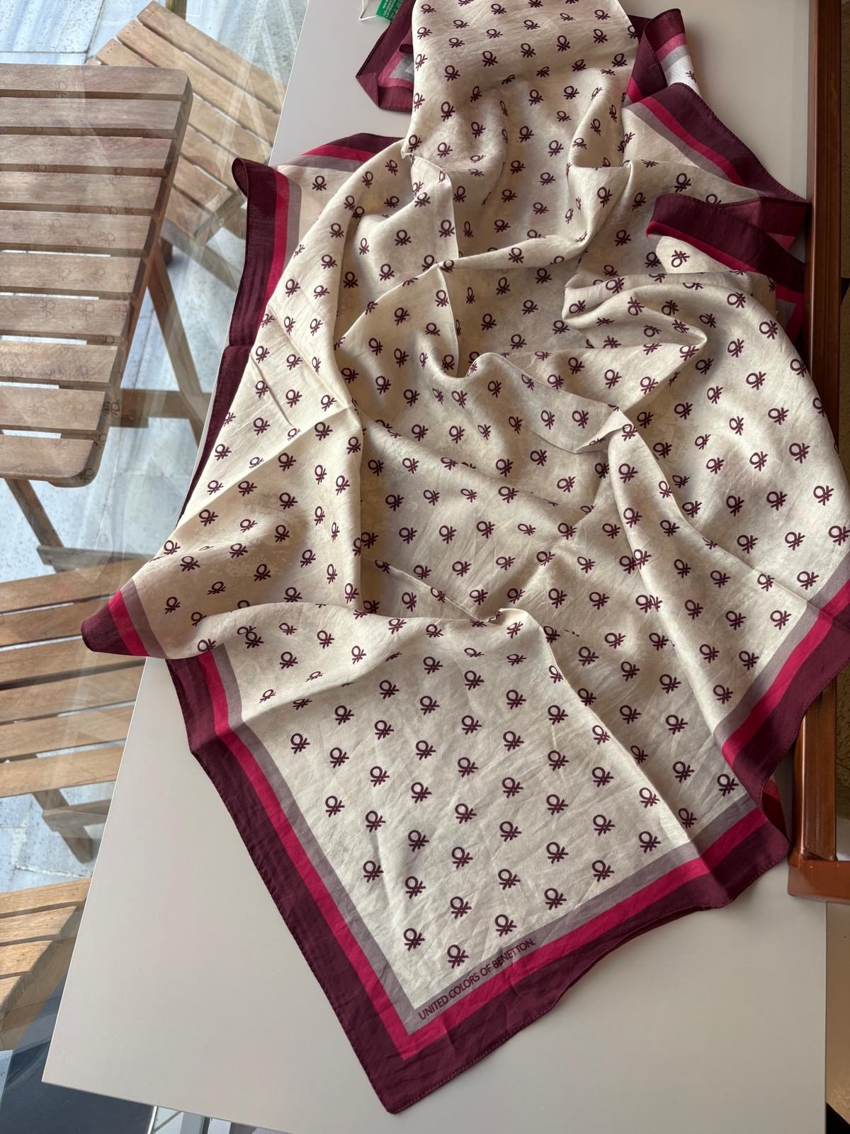 Benetton Siena Viskon Eşarp Bordo
