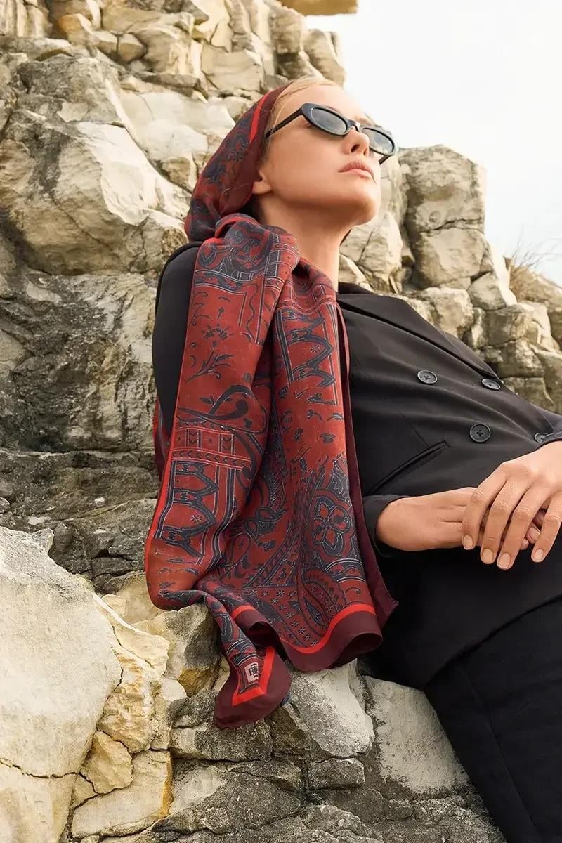 ED Scarf Pamuk Şal Bordo