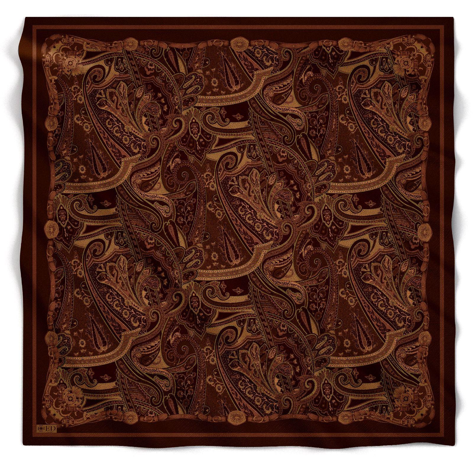 ED Scarf Viskon Floş Eşarp Acı Kahve