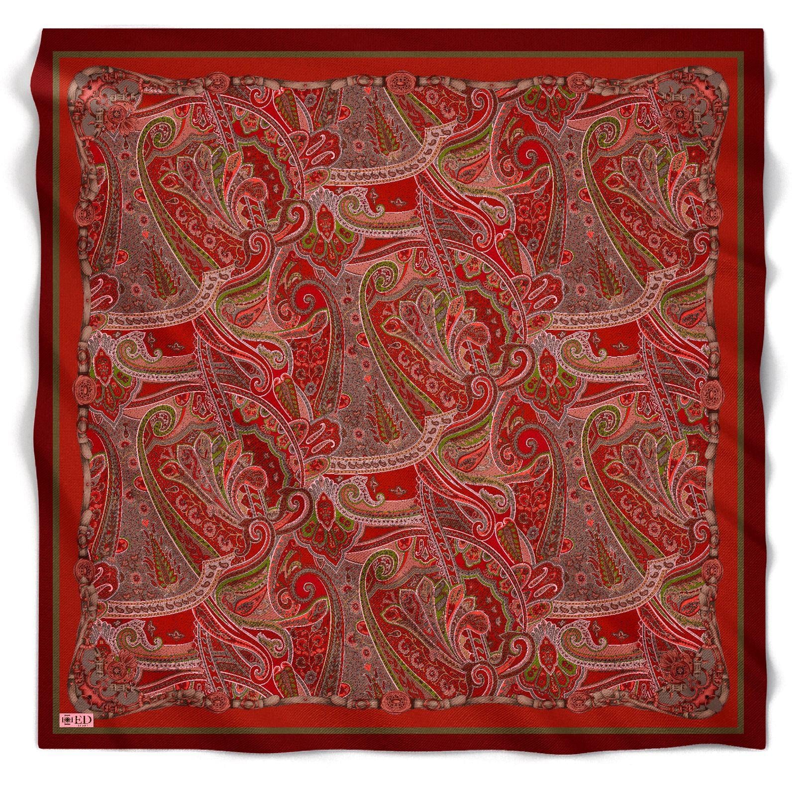 ED Scarf Viskon Floş Eşarp Bordo