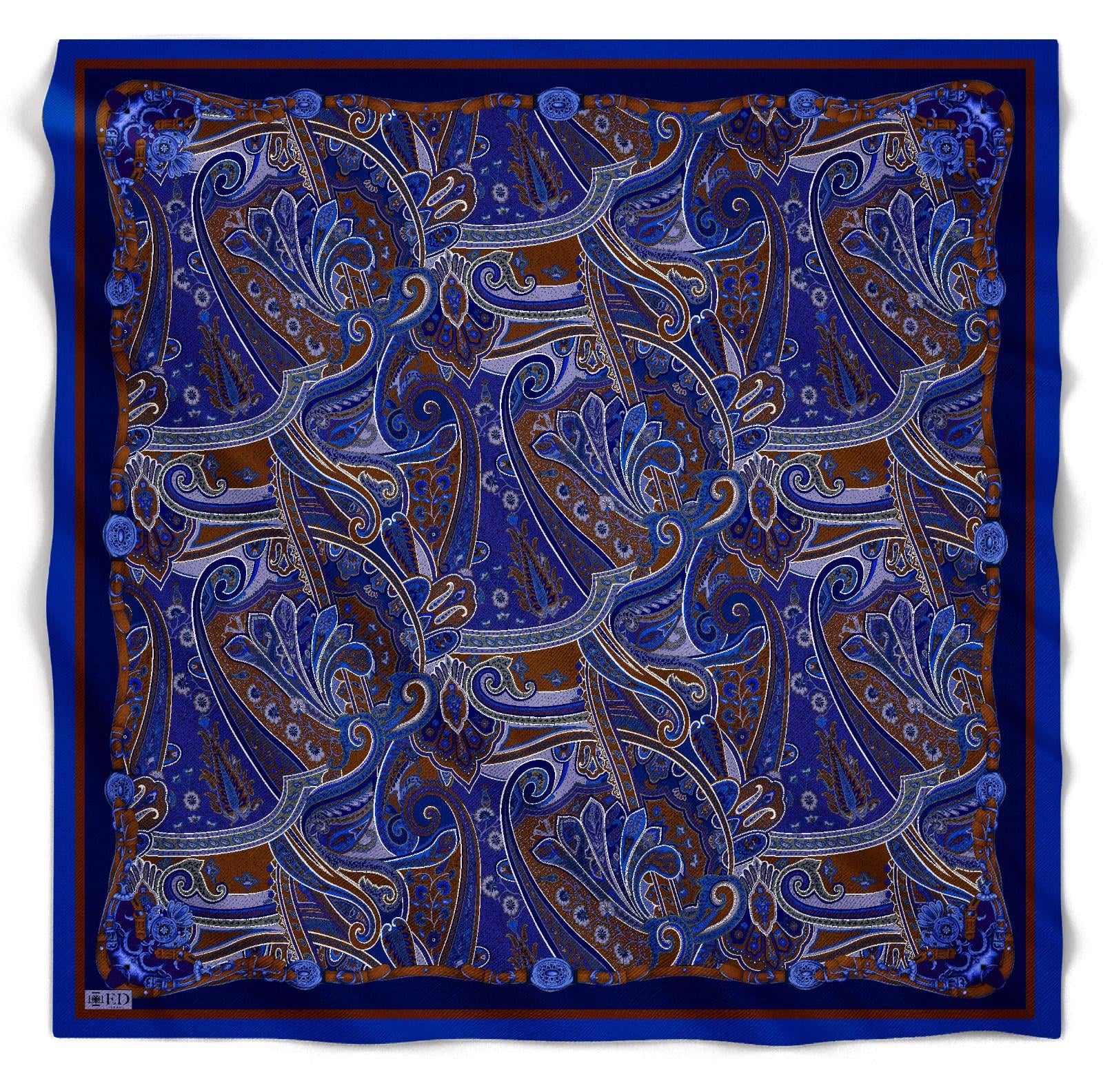 ED Scarf Viskon Floş Eşarp Mor-Kahverengi