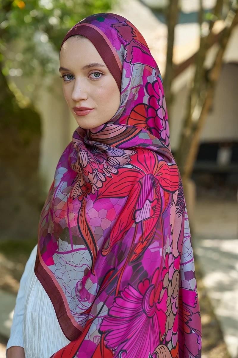 ED Scarf Viskon Şal Bordo