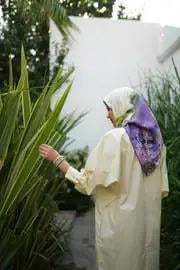 Mihrie Tivil İpek Eşarp Mor