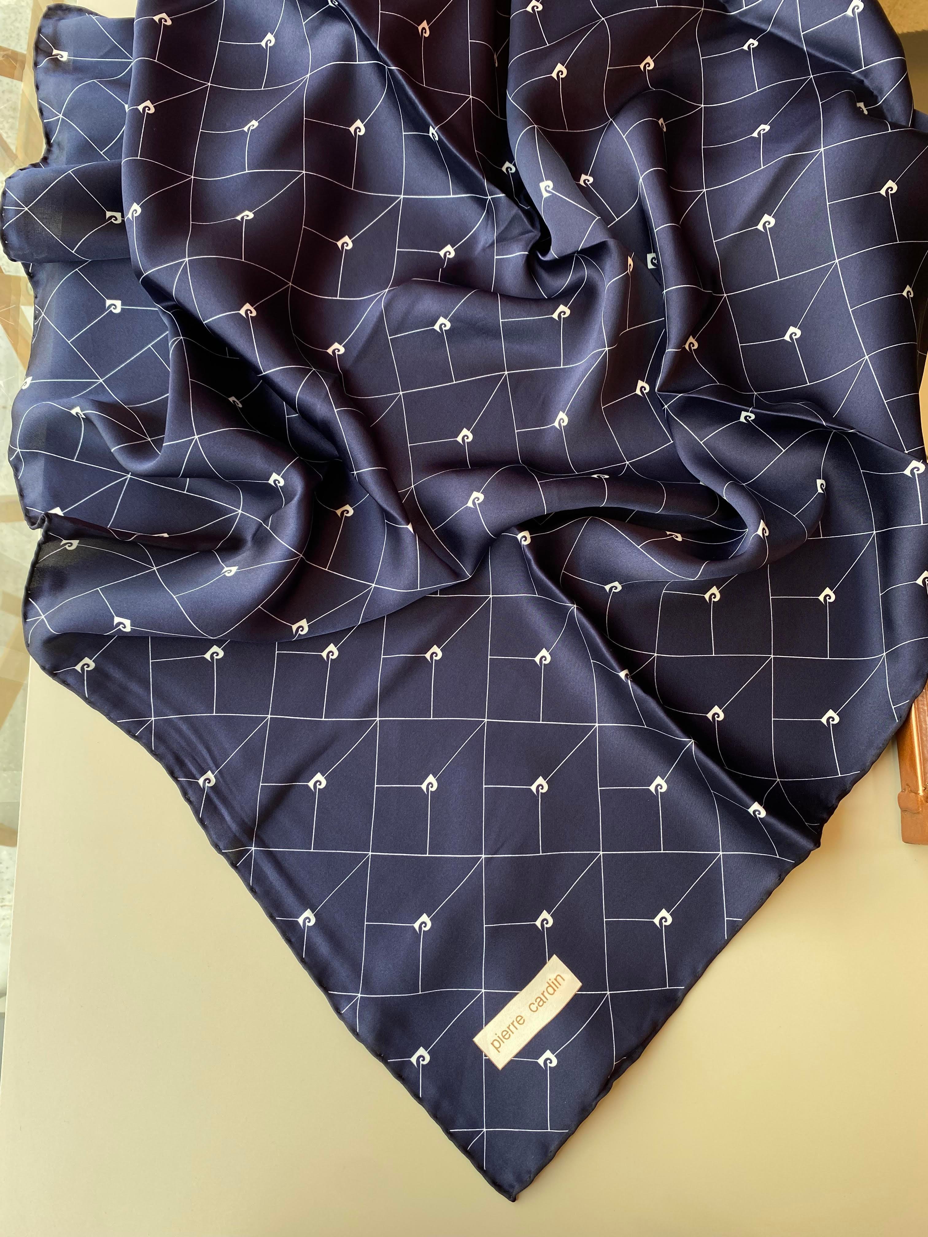 Pierre Cardin Sura İpek Eşarp Lacivert