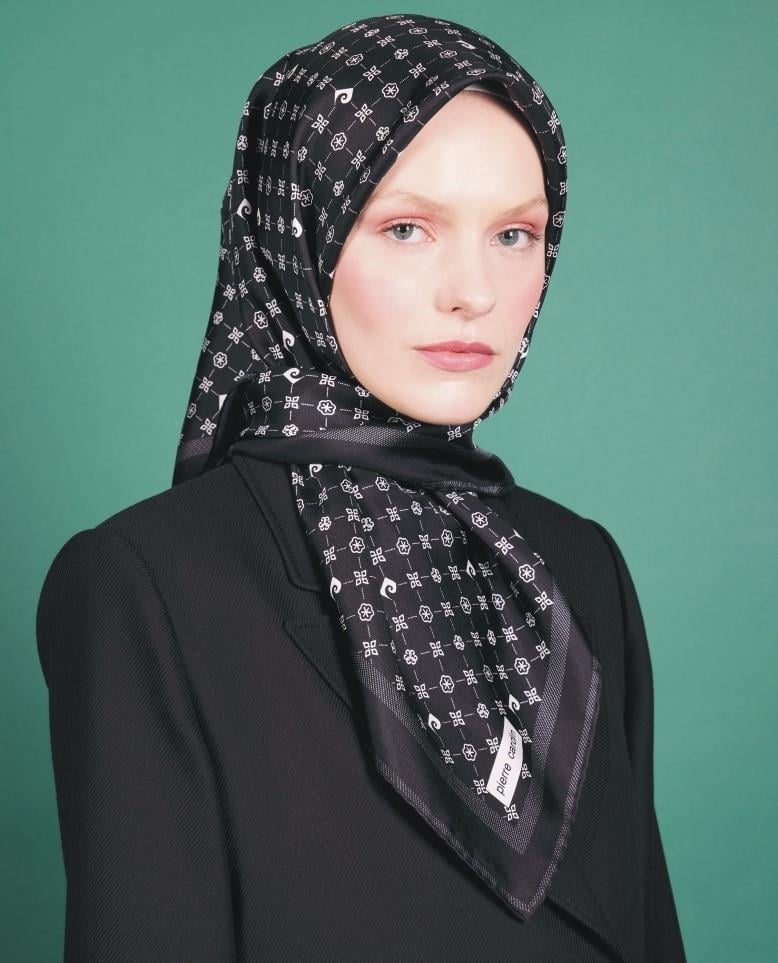 Pierre Cardin Tivil İpek Eşarp Siyah