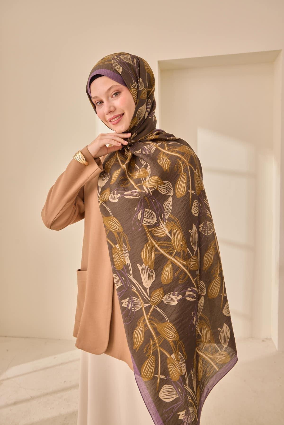 Silk Home Mayda Şal Füme-Yağ Yeşili