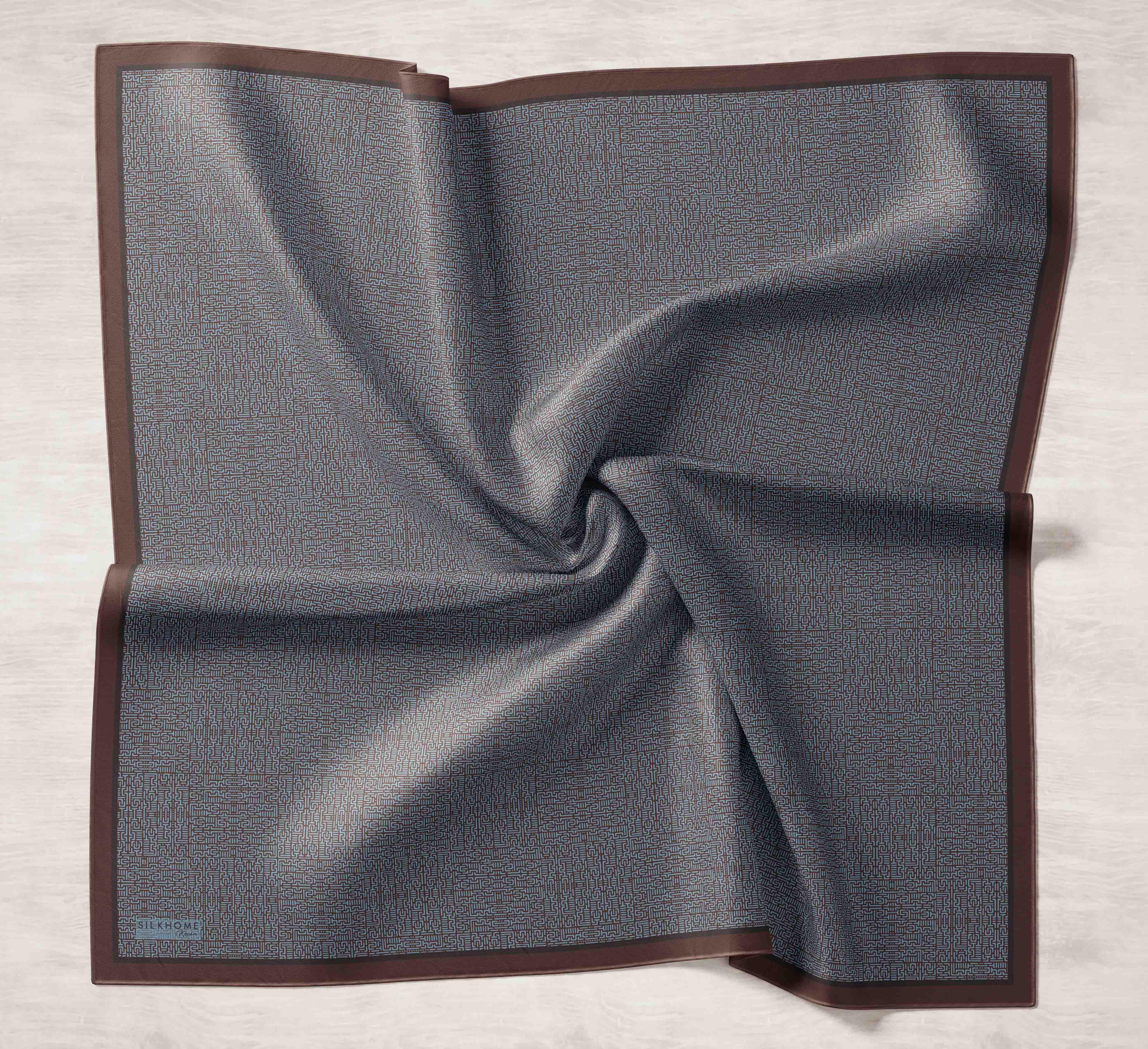 Silk Home Monare Tencel Eşarp Acı Kahve-Bebe Mavi