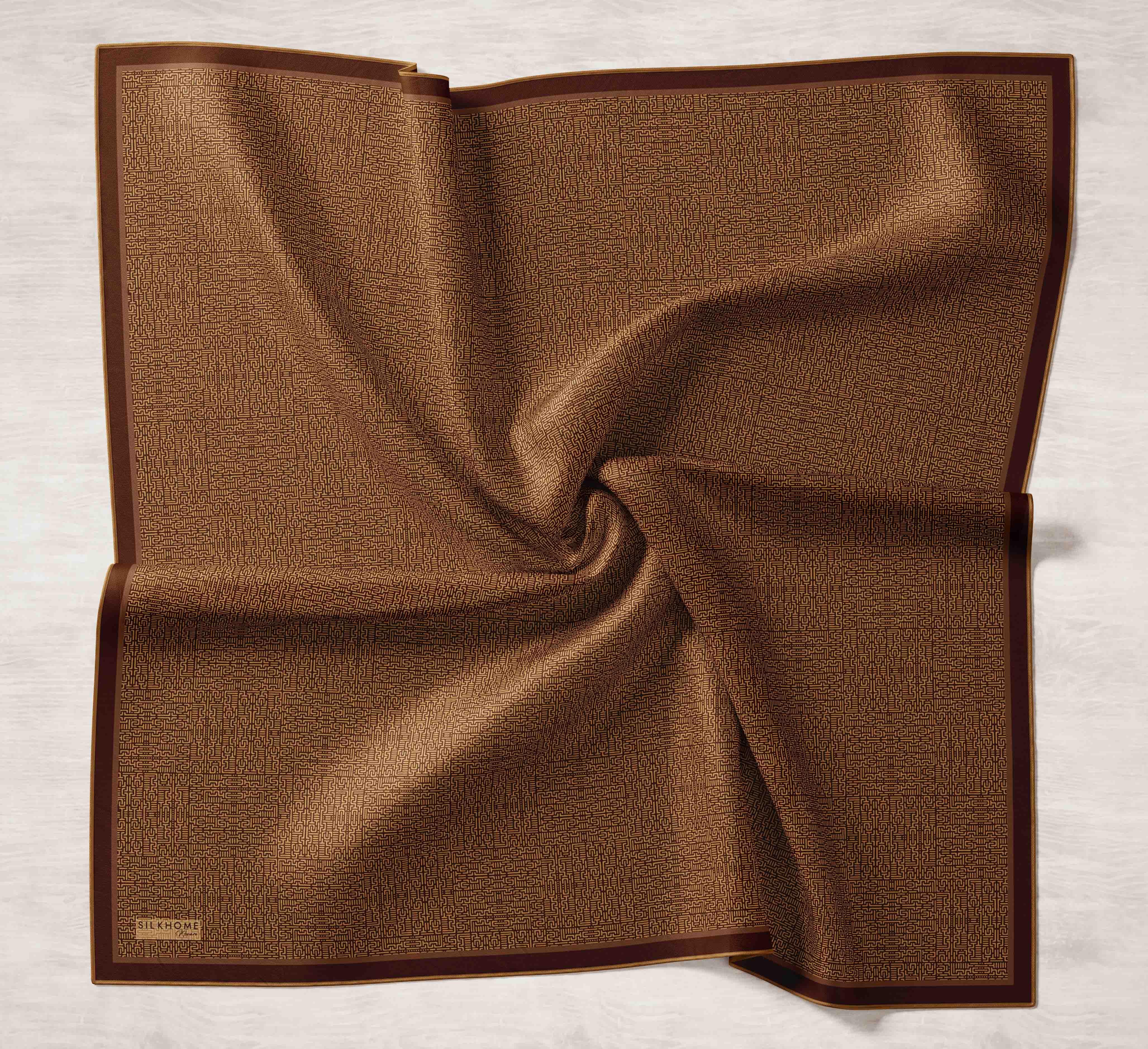 Silk Home Monare Tencel Eşarp Acı Kahve-Gold