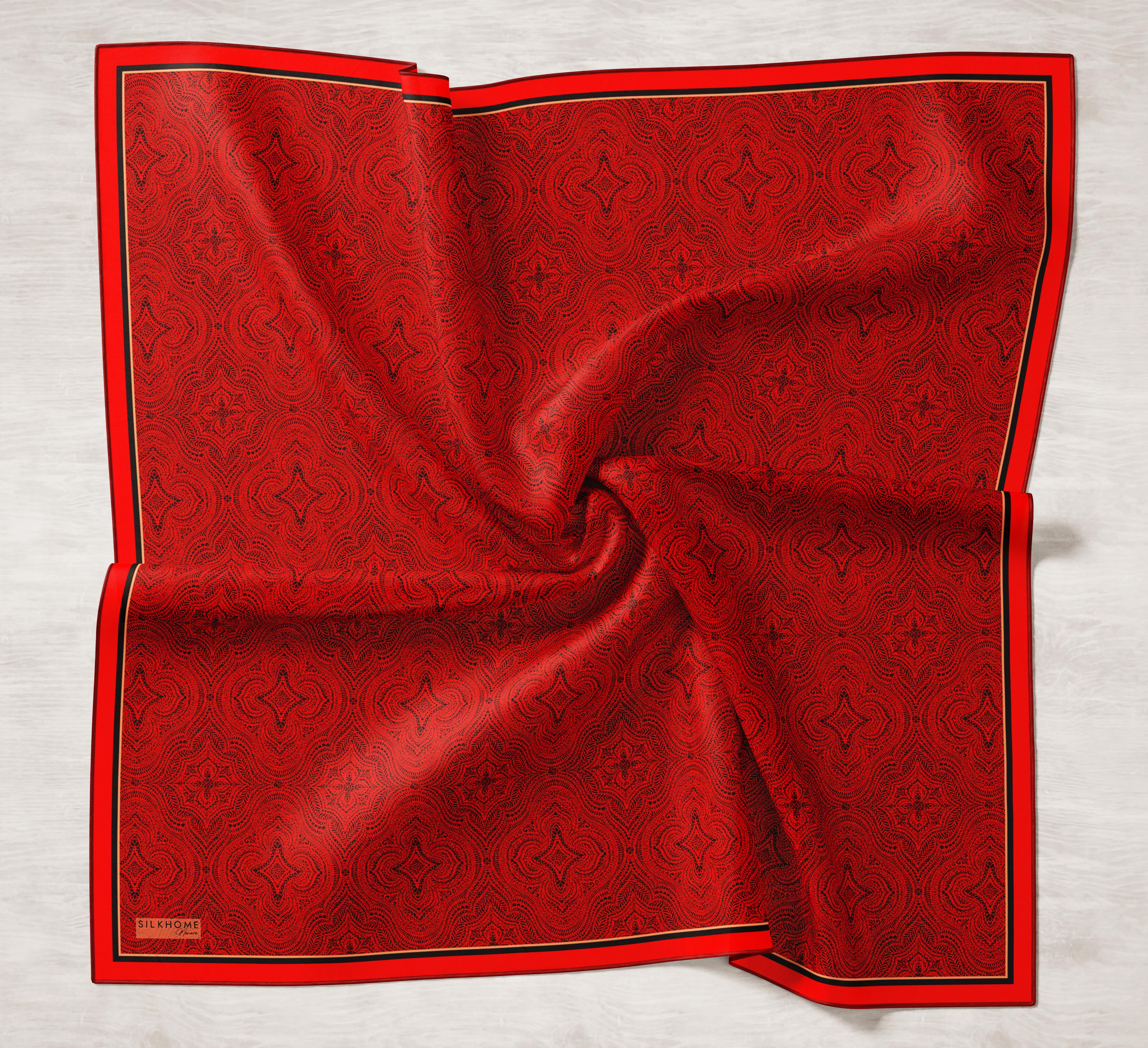 Silk Home Monare Tencel Eşarp Kırmızı-Siyah