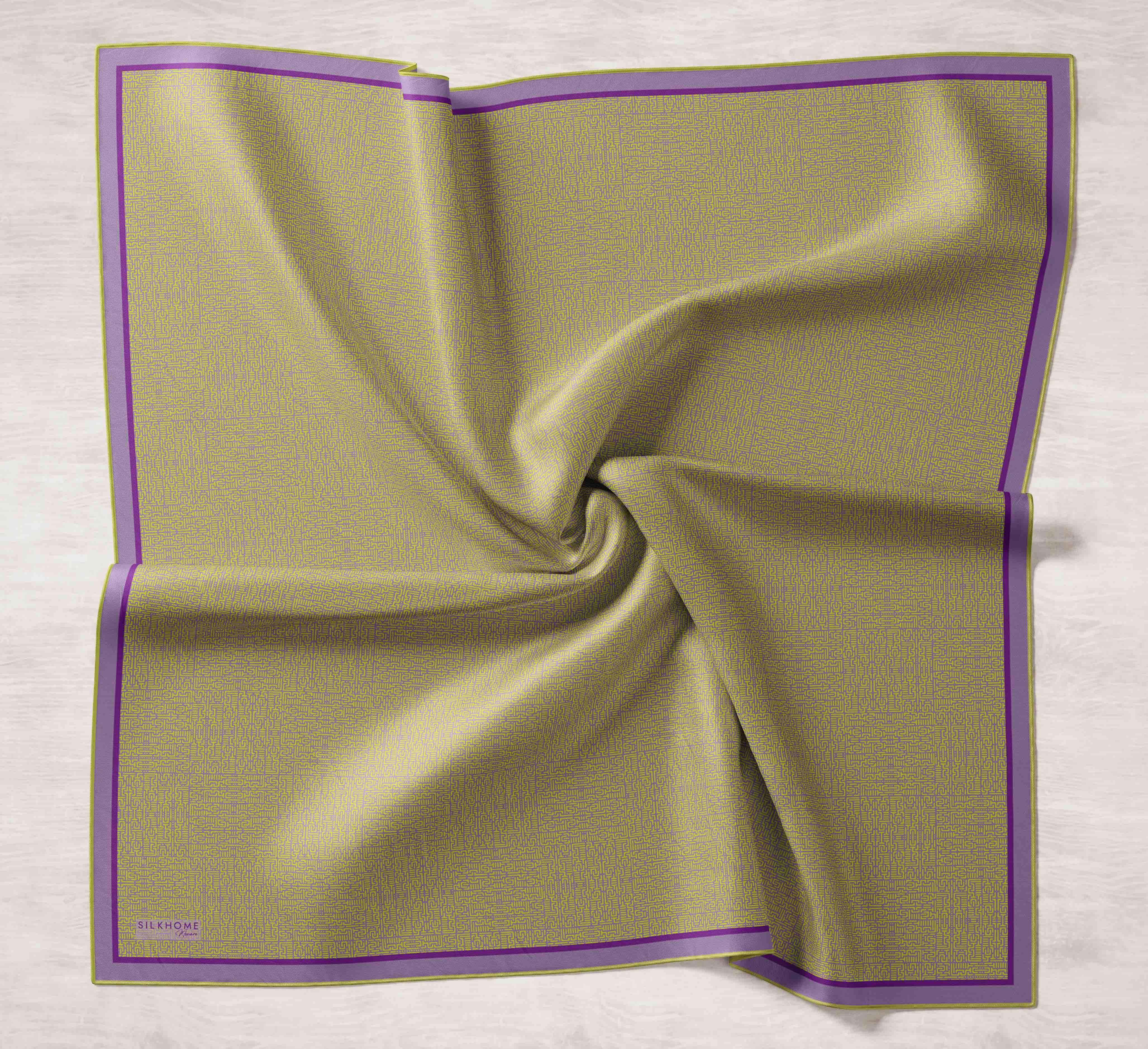 Silk Home Monare Tencel Eşarp Mor-Fıstık Yeşili