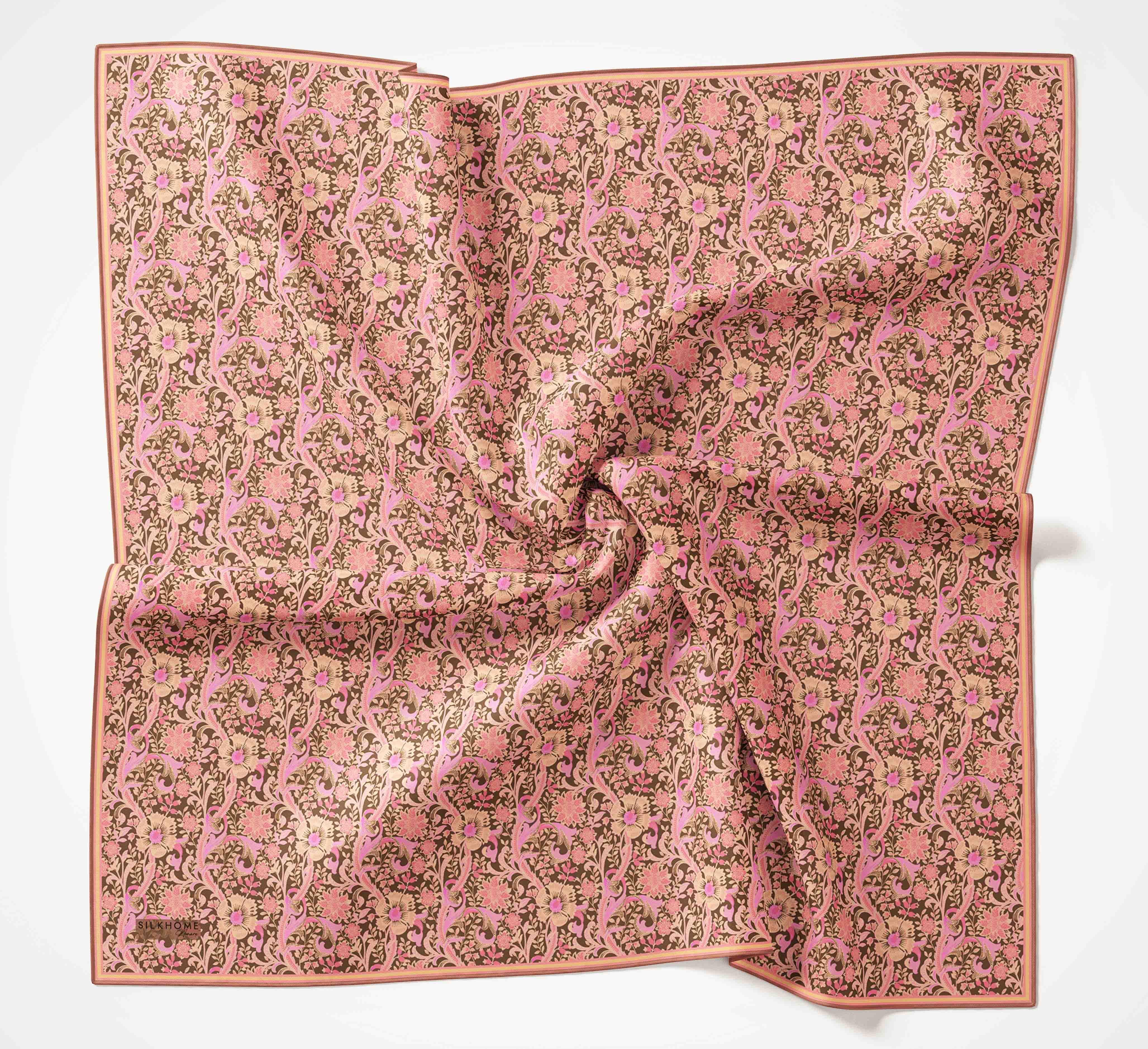 Silk Home Monare Tencel Eşarp Pembe-Kahverengi