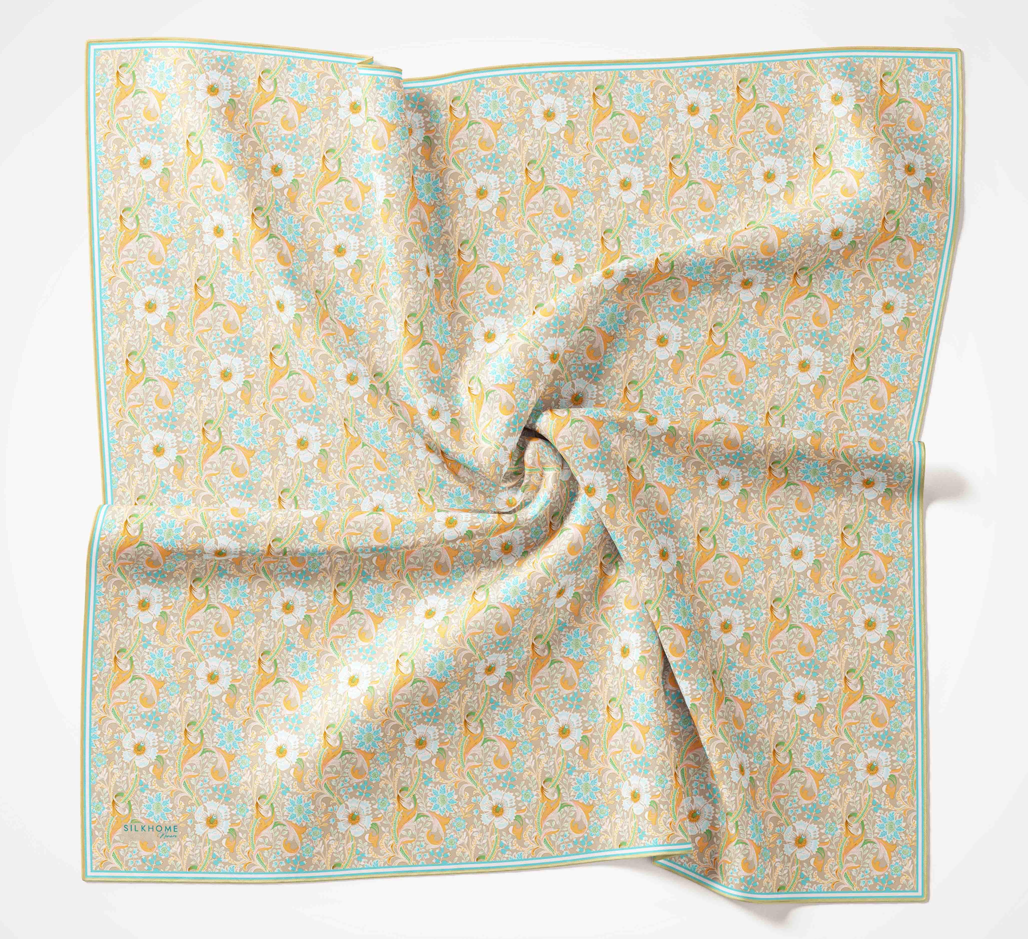 Silk Home Monare Tencel Eşarp Turuncu-Mavi