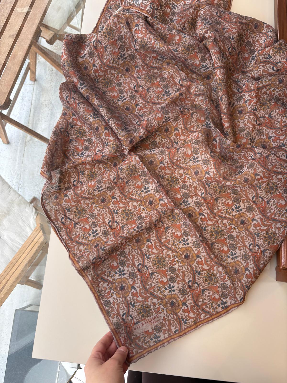 Silk Home Monare Tencel Eşarp Vizon-Bakır-Gold