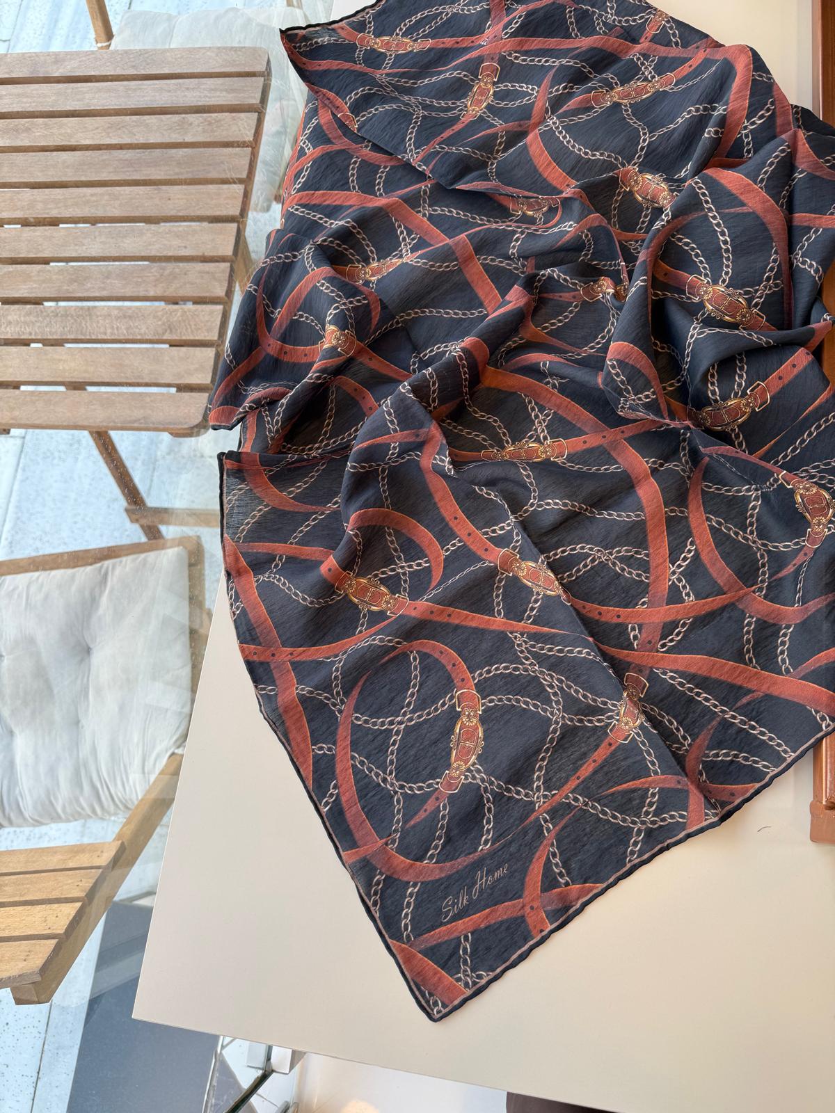 Silk Home Monare Tensel Eşarp Siyah-Taba