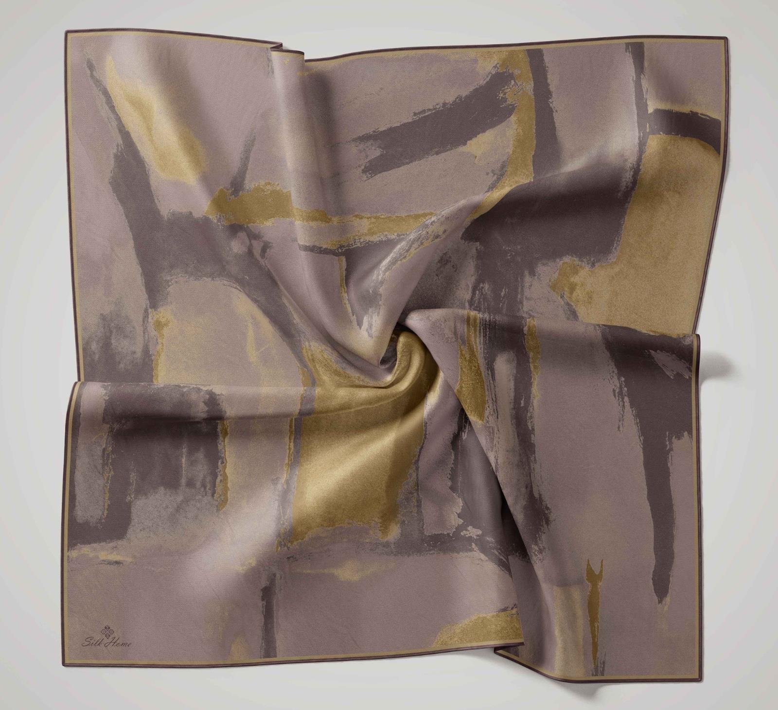 Silk Home Olinda İpek Eşarp Puslu Leylak-Soft Gold