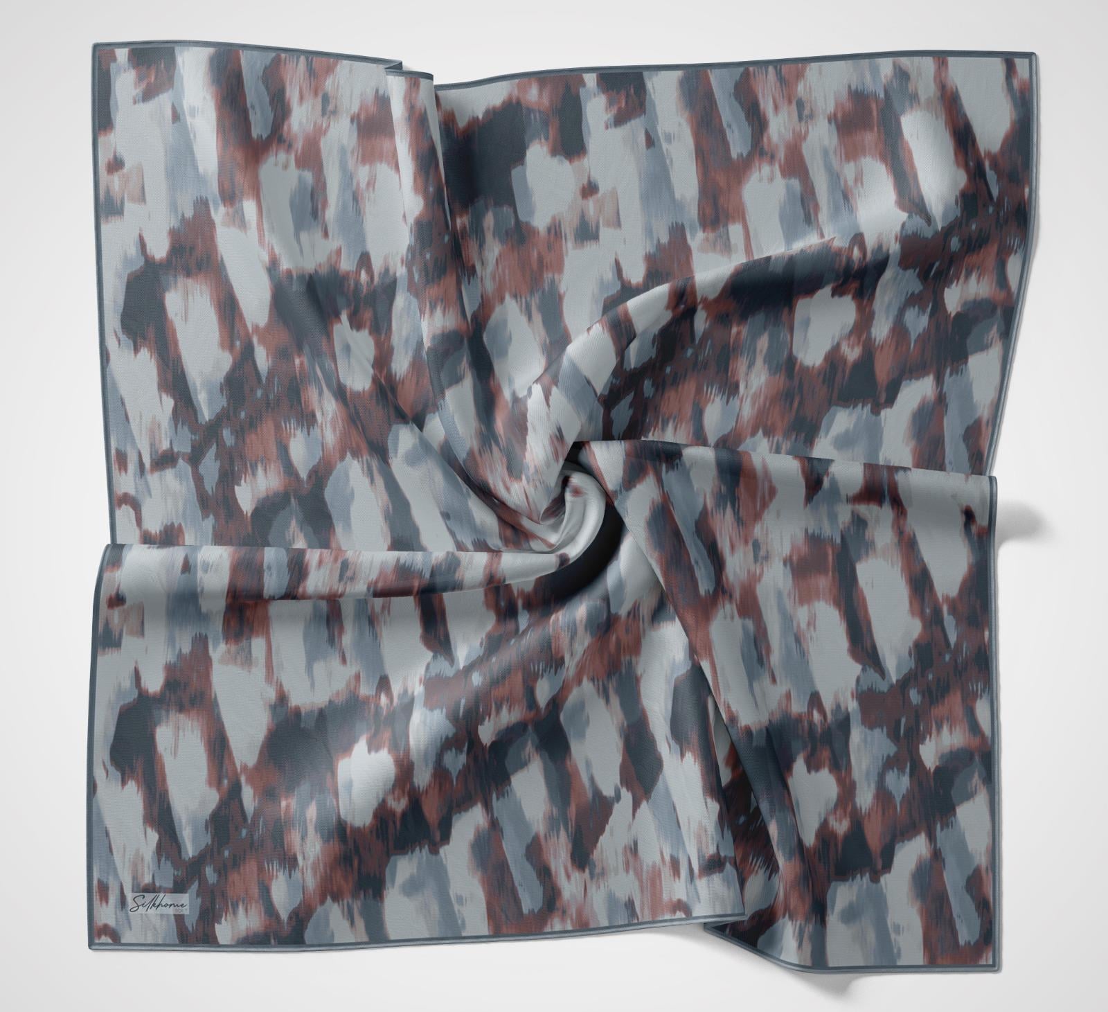 Silk Home Soft Eşarp Gri-Lacivert-Bordo