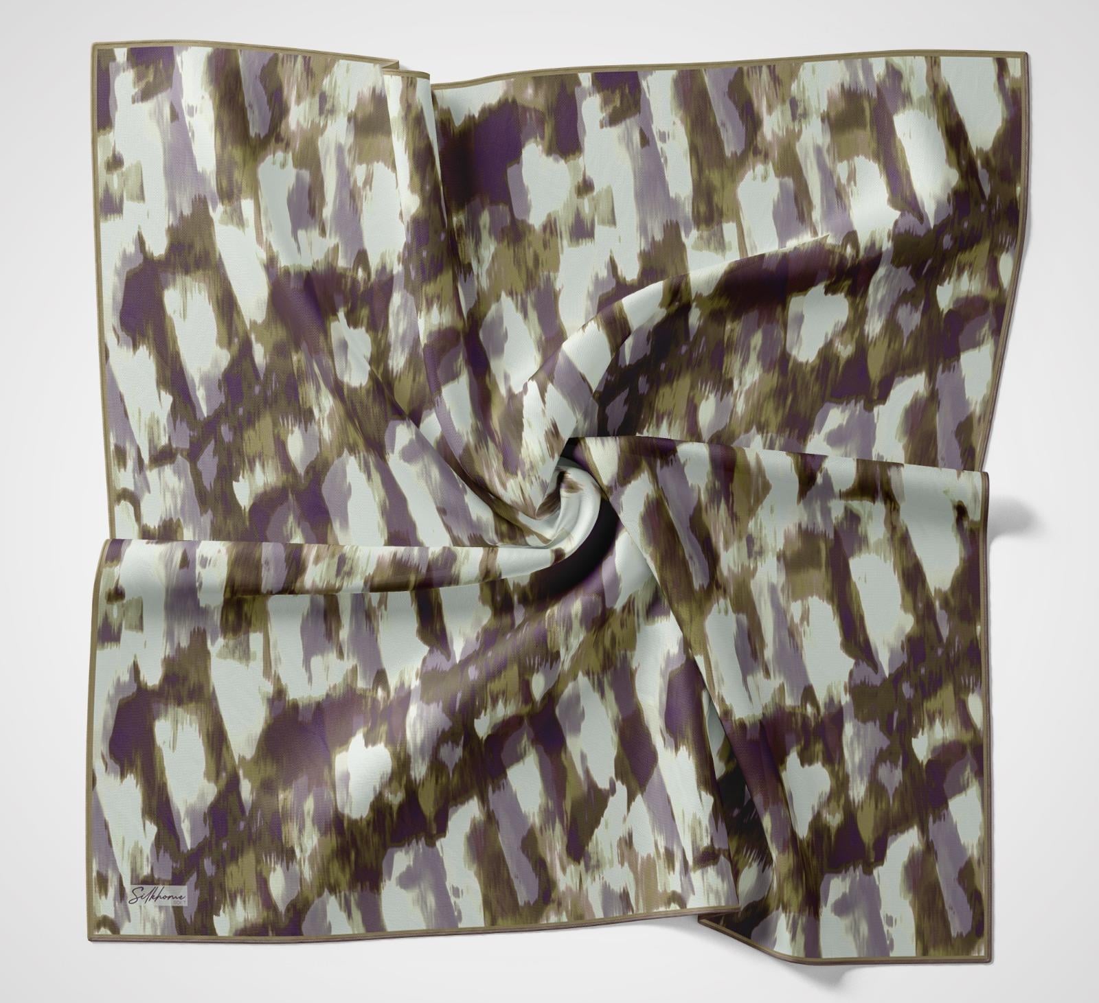 Silk Home Soft Eşarp Mor-Kahverengi