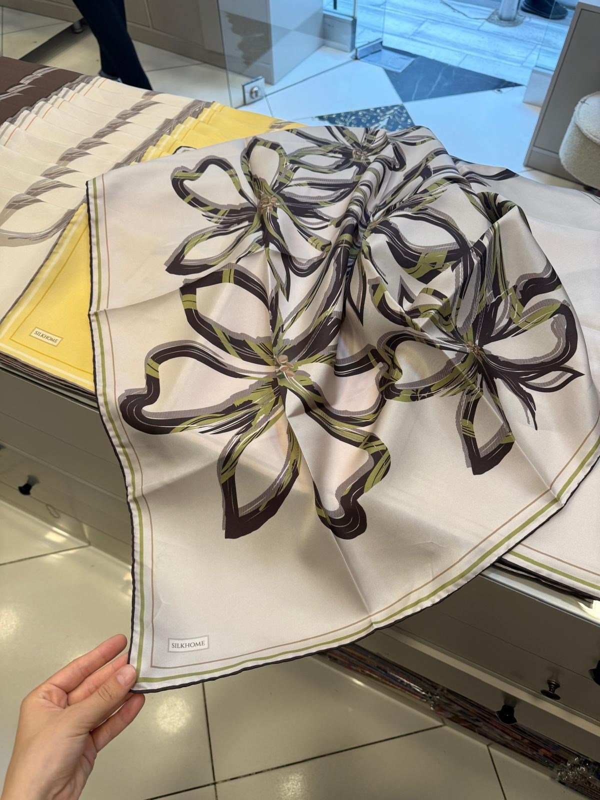 Silk Home Tivil İpek Eşarp Gümüş 13