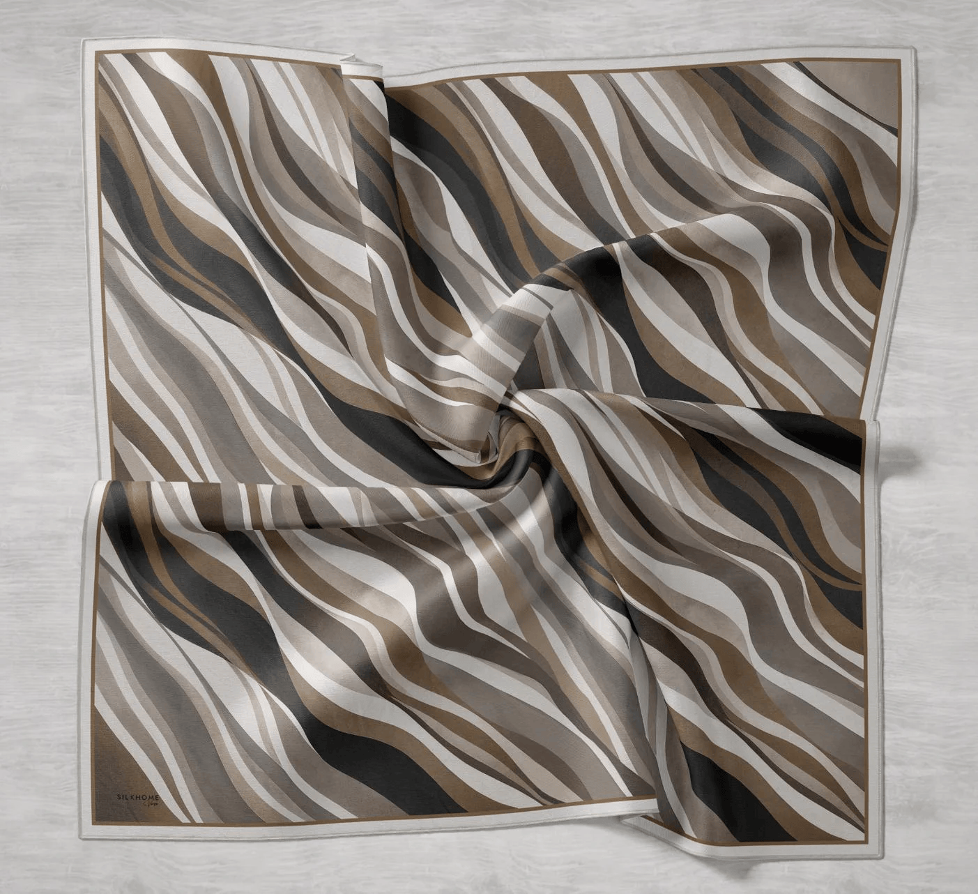 Silk Home Tivil İpek Eşarp Haki 16