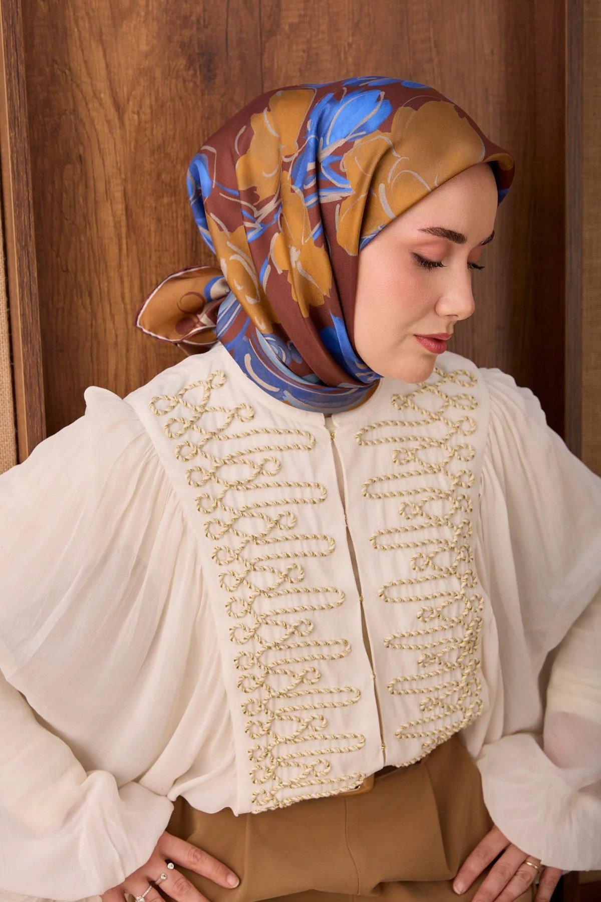 Silk Home Tivil İpek Eşarp Kiremit 22