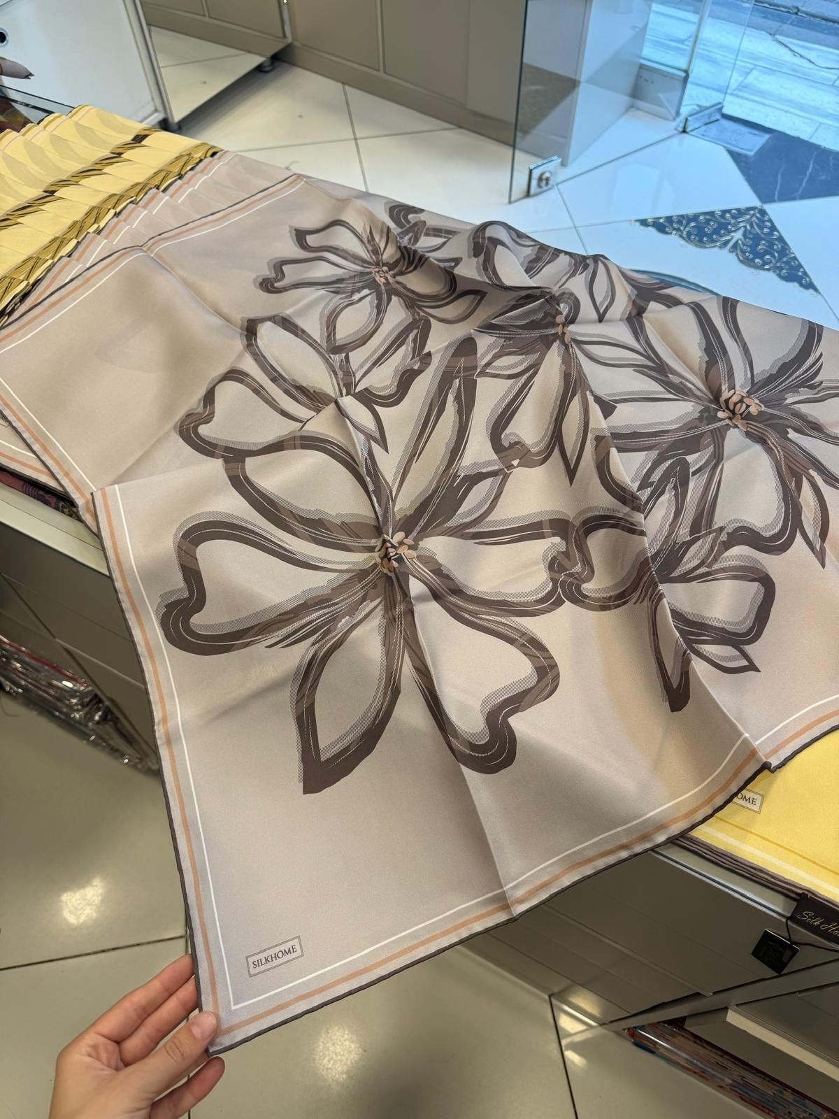 Silk Home Tivil İpek Eşarp Koyu Gri 02