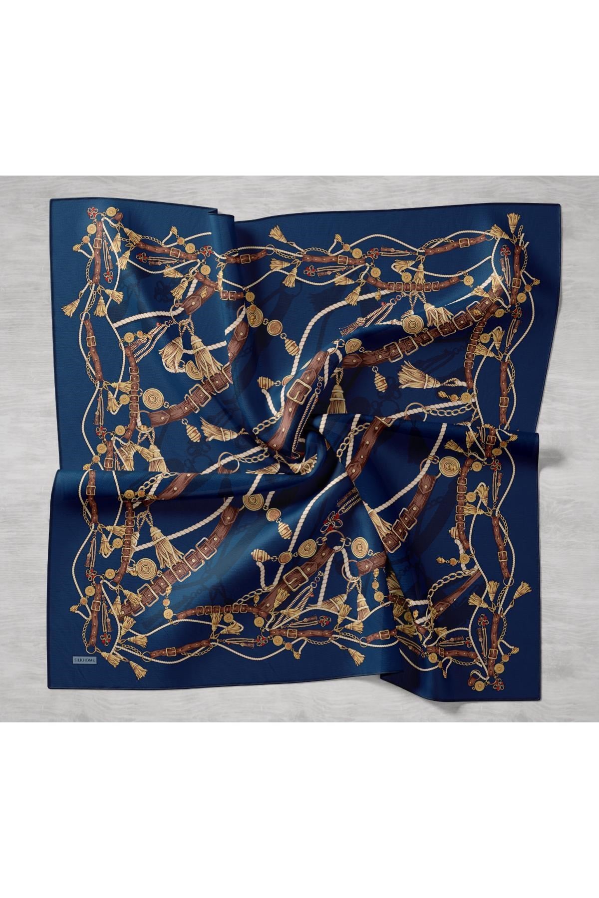 Silk Home Tivil İpek Eşarp Lacivert