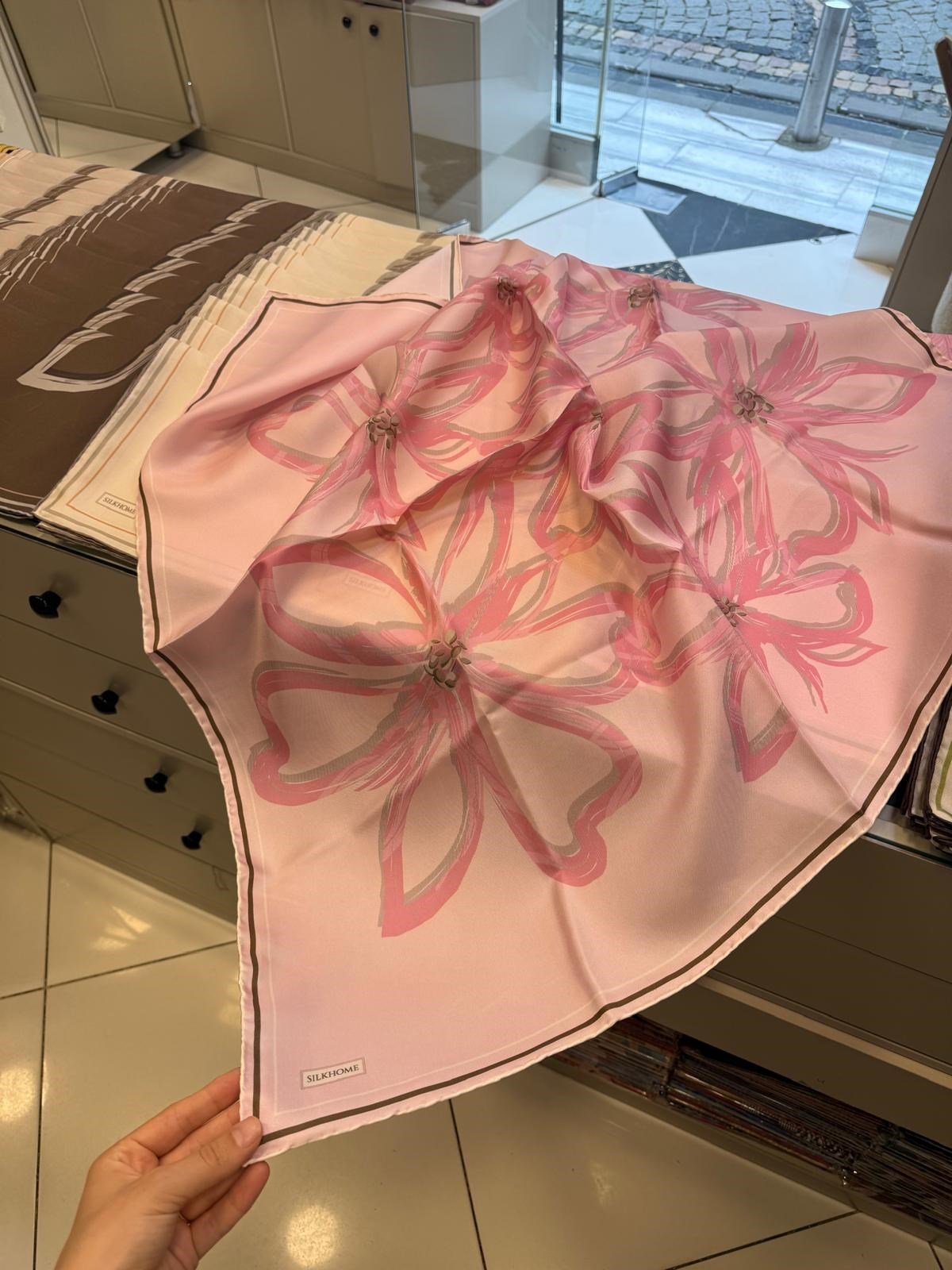 Silk Home Tivil İpek Eşarp Pembe 24