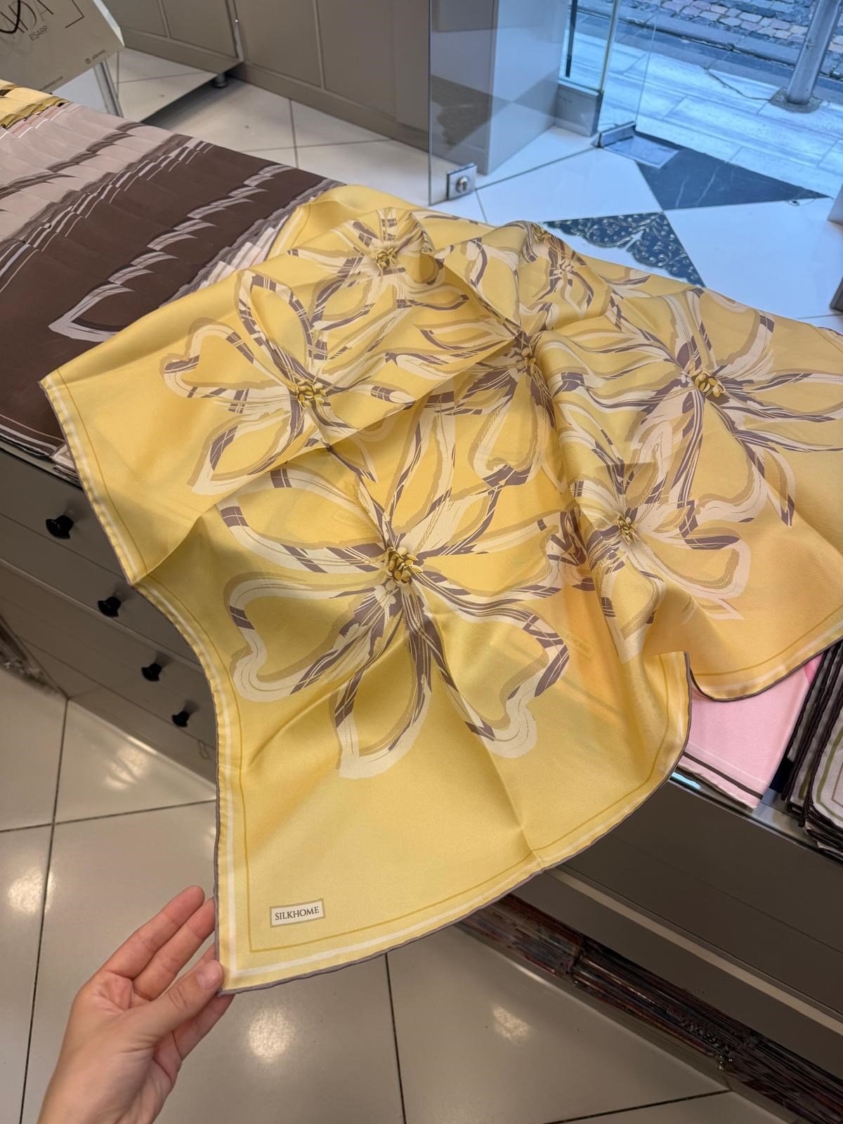 Silk Home Tivil İpek Eşarp Sarı 09