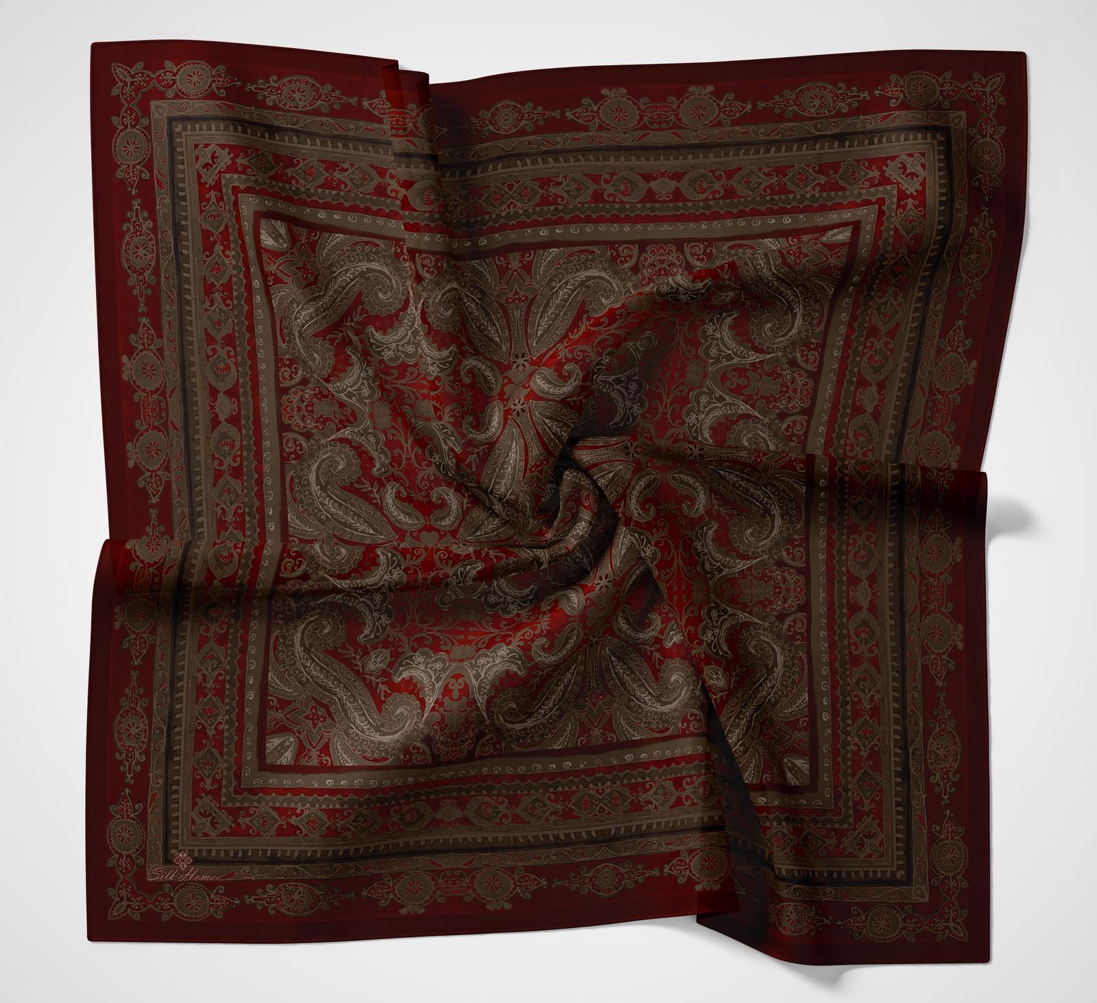 Silk Home Velora Eşarp Bordo-Kahverengi
