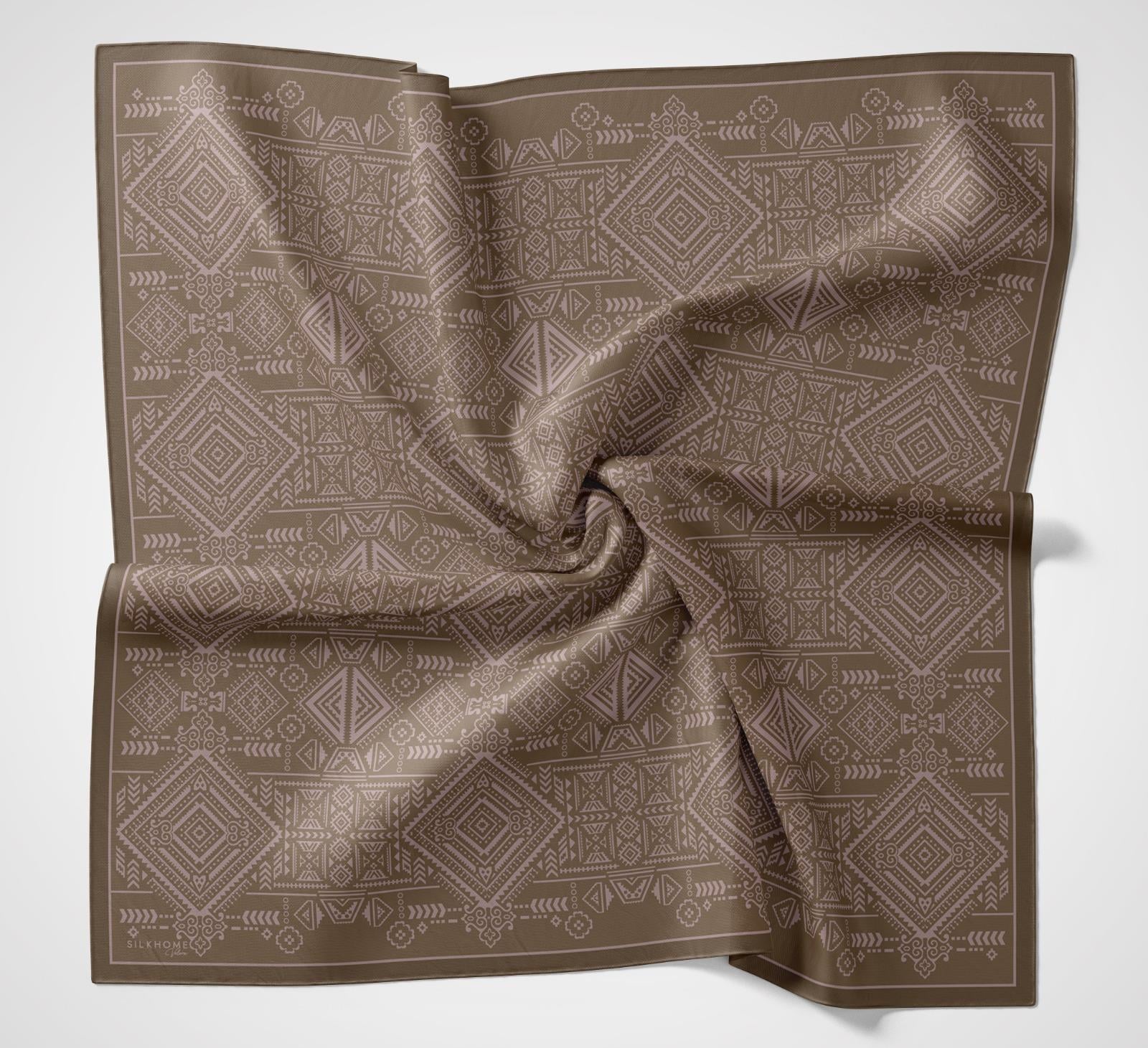 Silk Home Velora Eşarp Koyu Vizon-Pudra