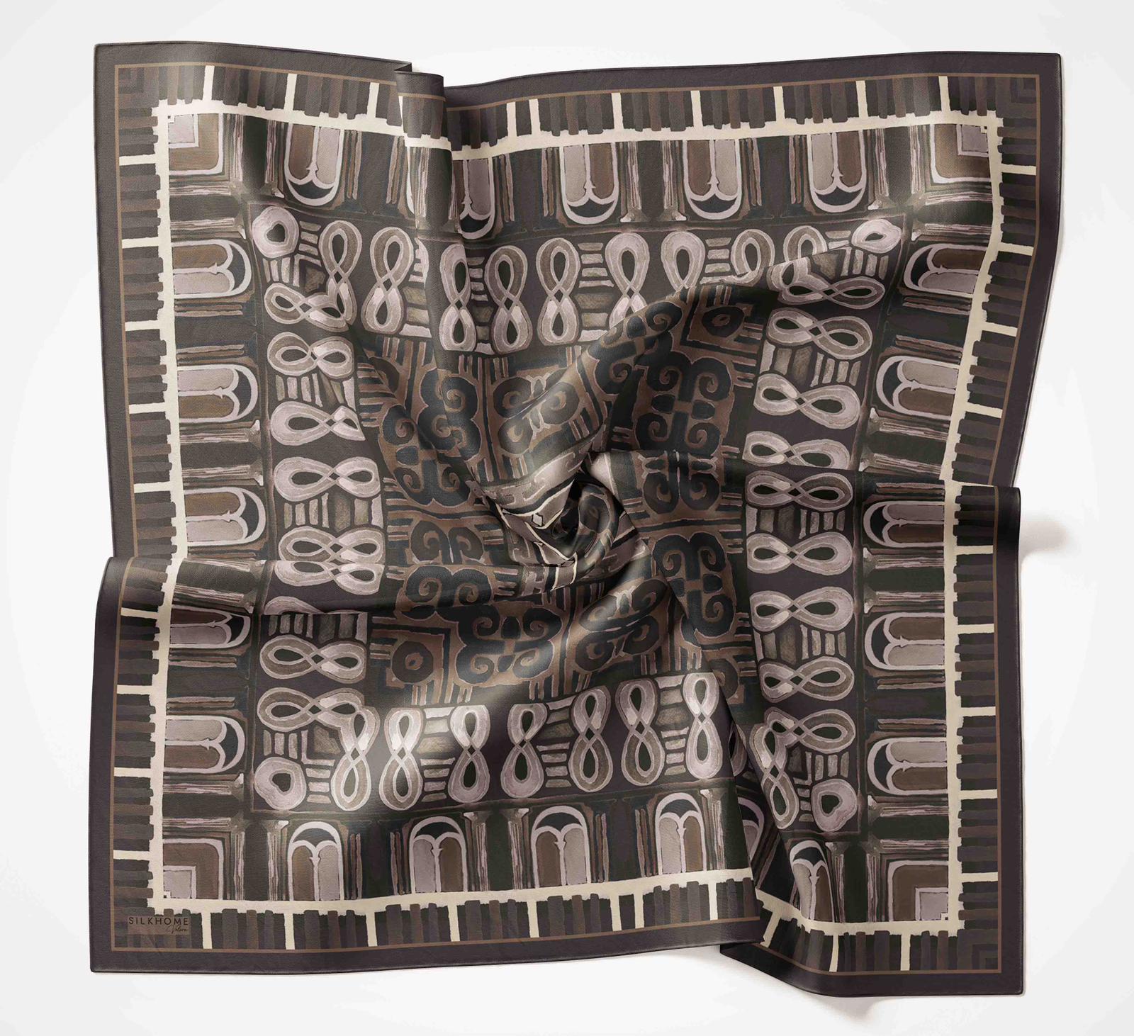 Silk Home Velora Eşarp Lacivert-Kahve