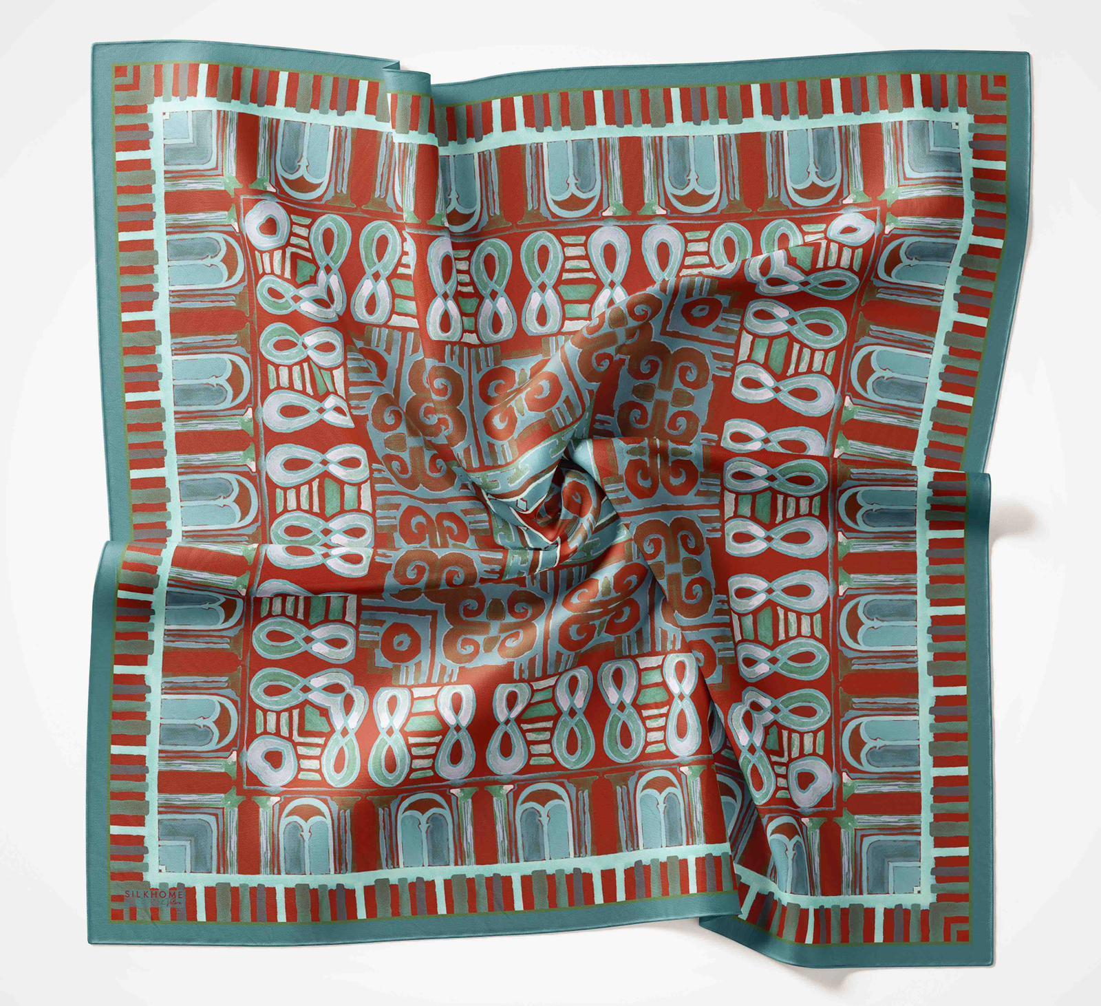 Silk Home Velora Eşarp Mentol-Kiremit