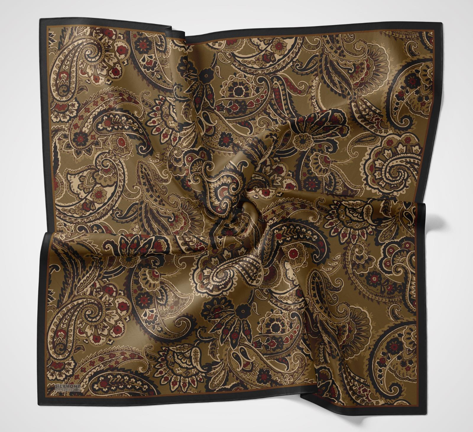 Silk Home Velora Eşarp Siyah-Kahverengi