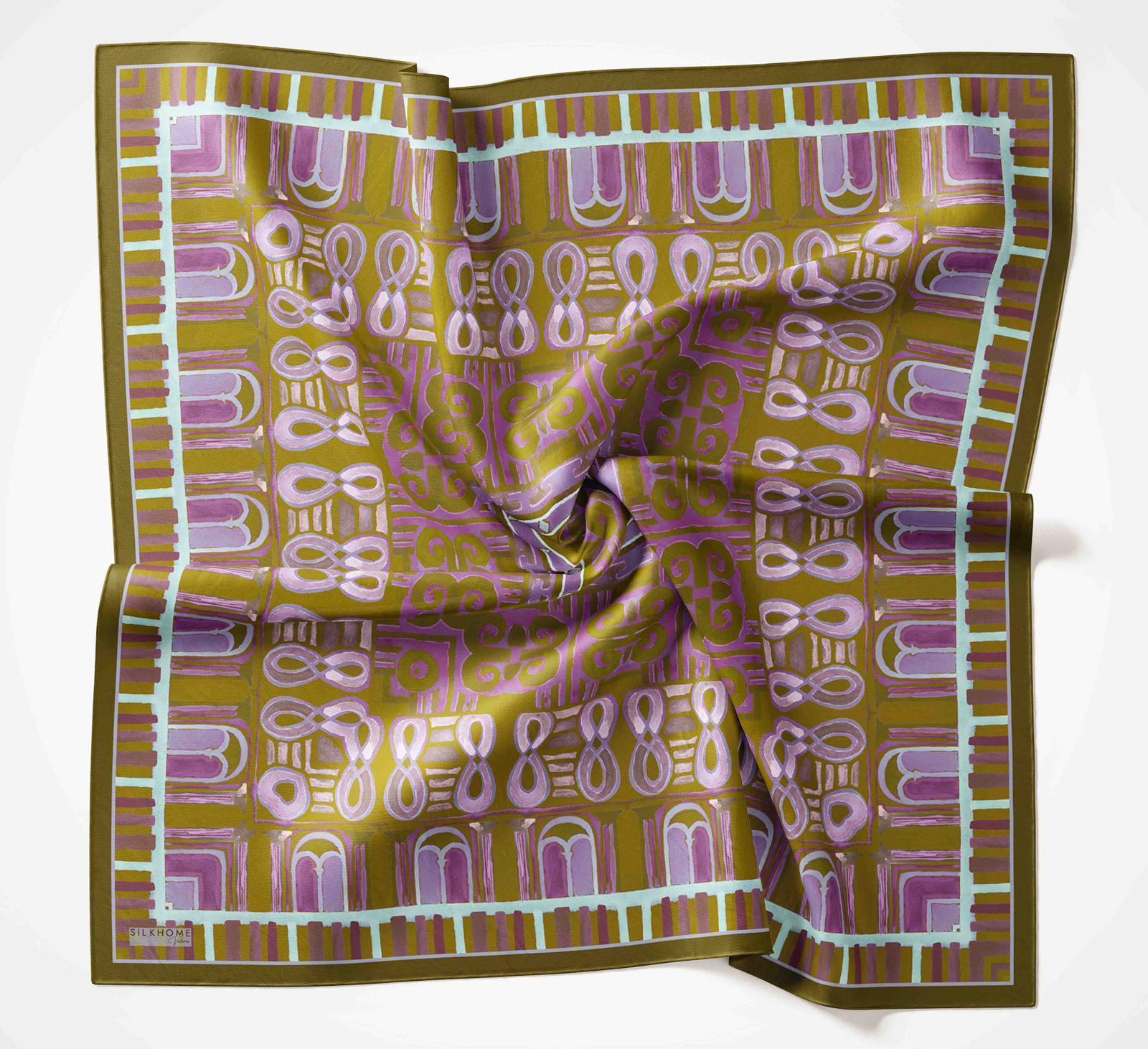 Silk Home Velora Eşarp Yeşil-Pembe