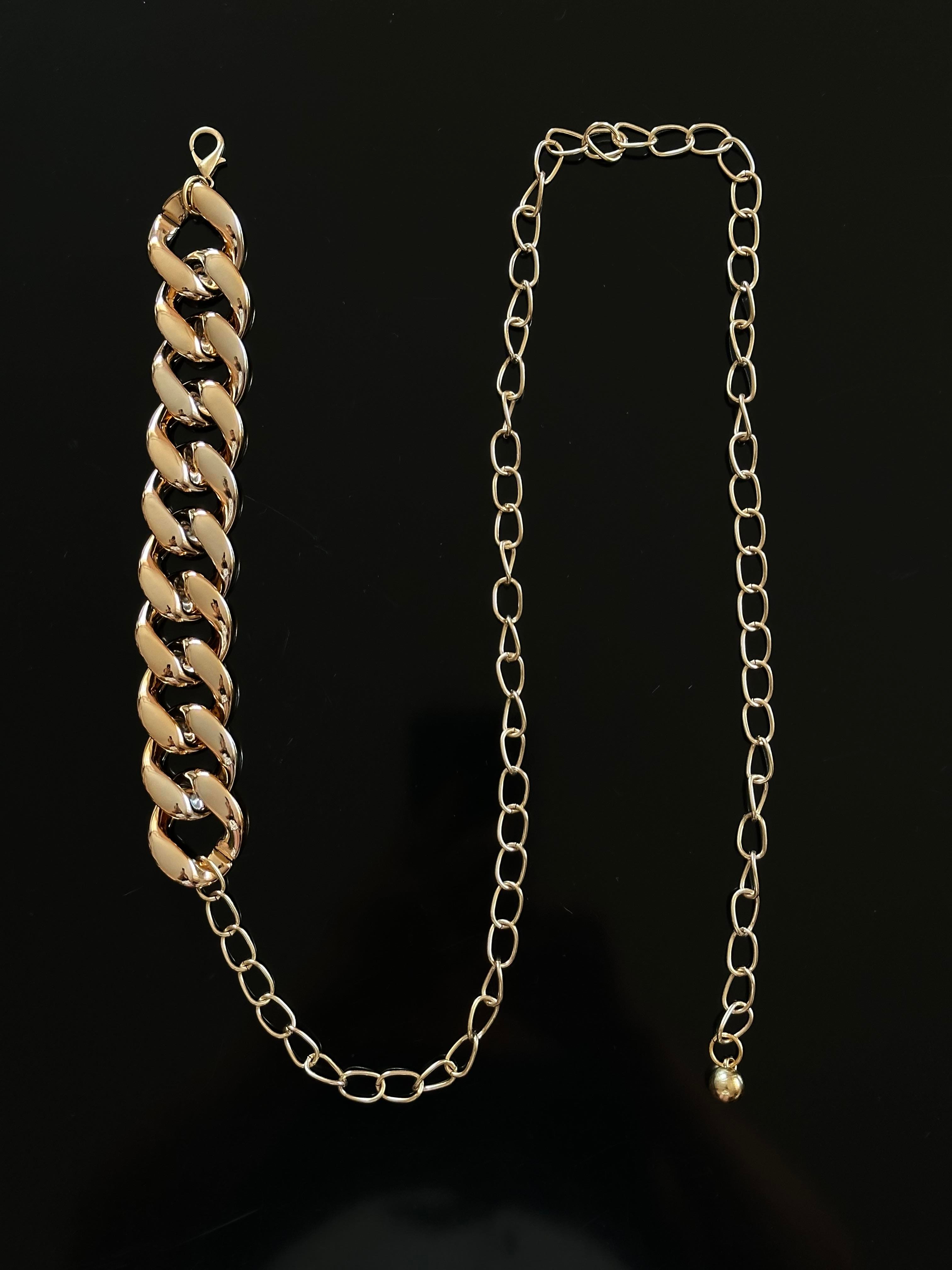 Akrilik-Metal Kemer/Bel Zinciri Gurmet Model Gold