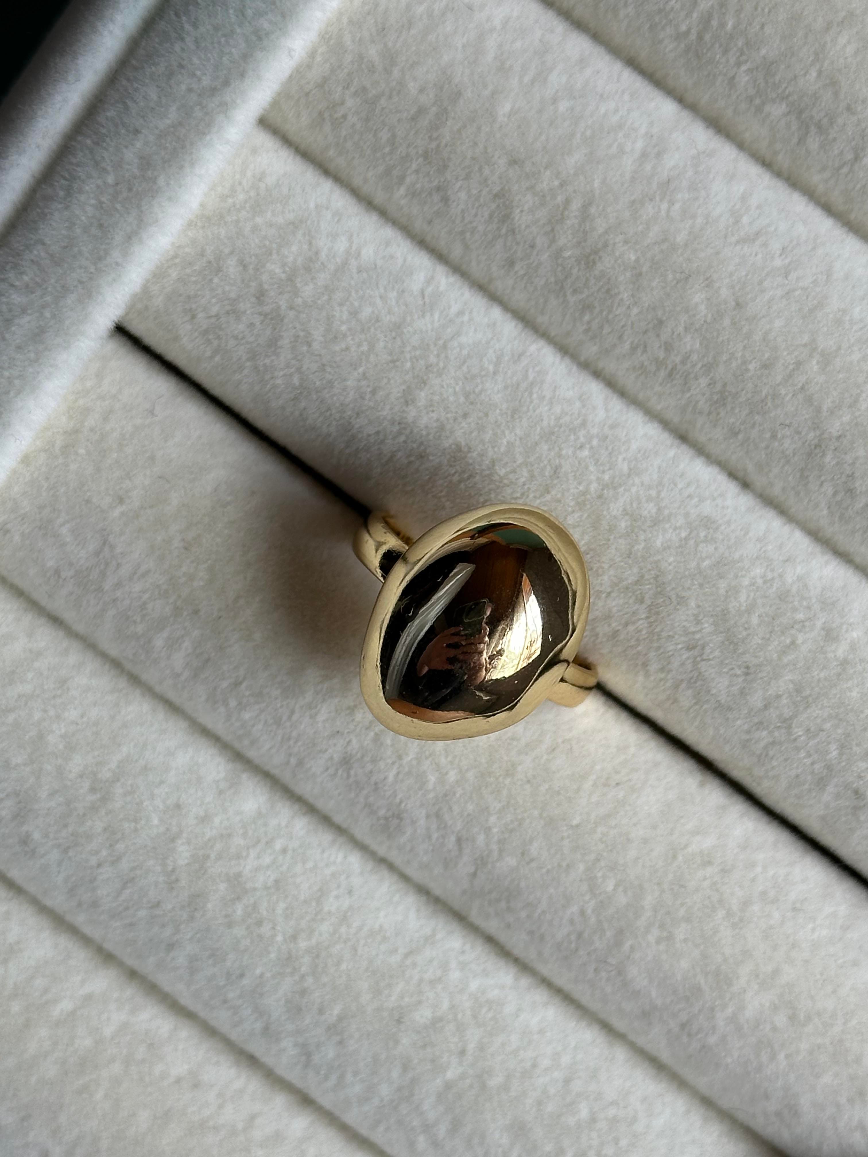 Bohem & Antik Ayarlanabilir Çelik Yüzük Damla Model Gold