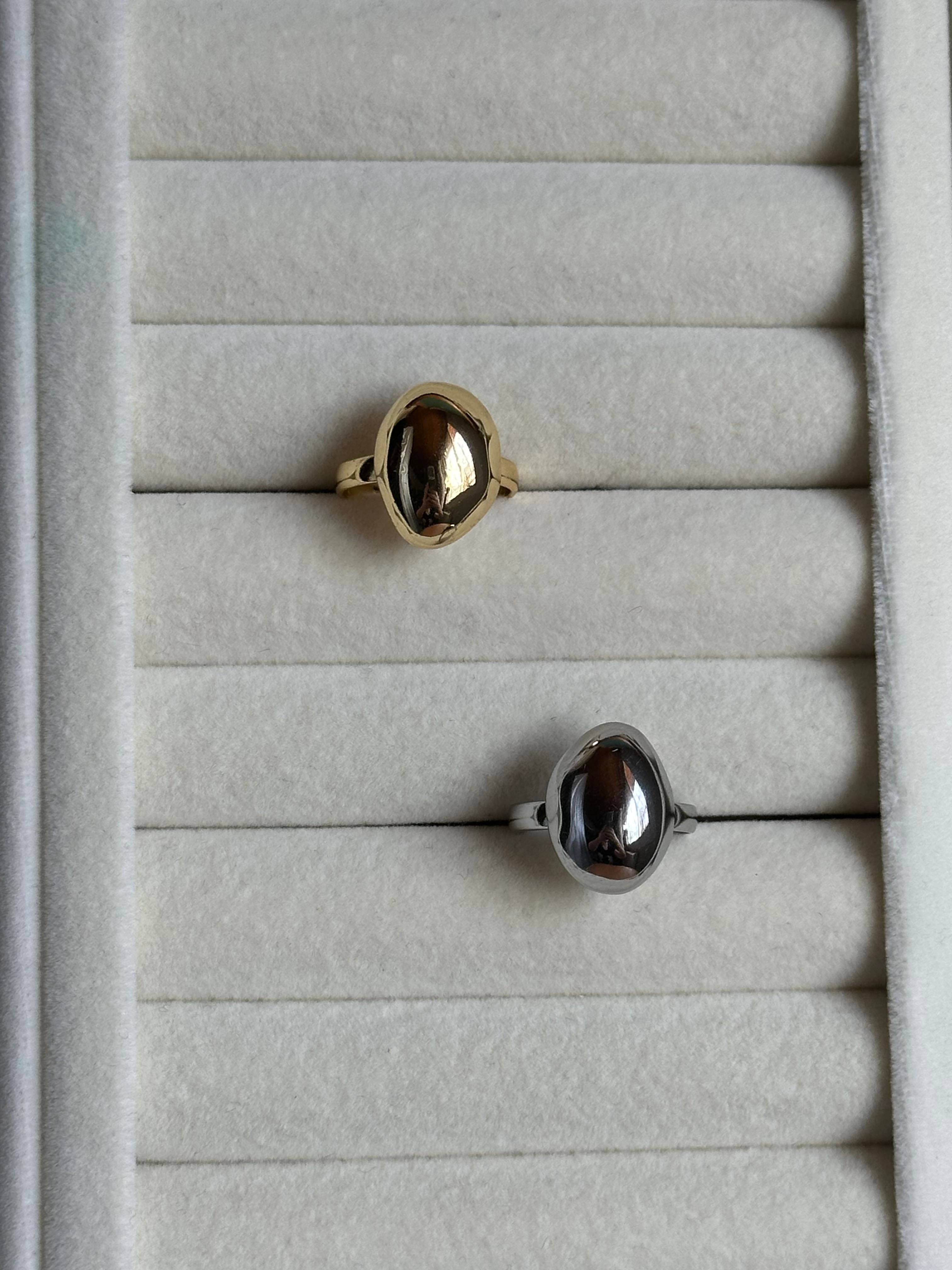 Bohem & Antik Ayarlanabilir Çelik Yüzük Damla Model Silver