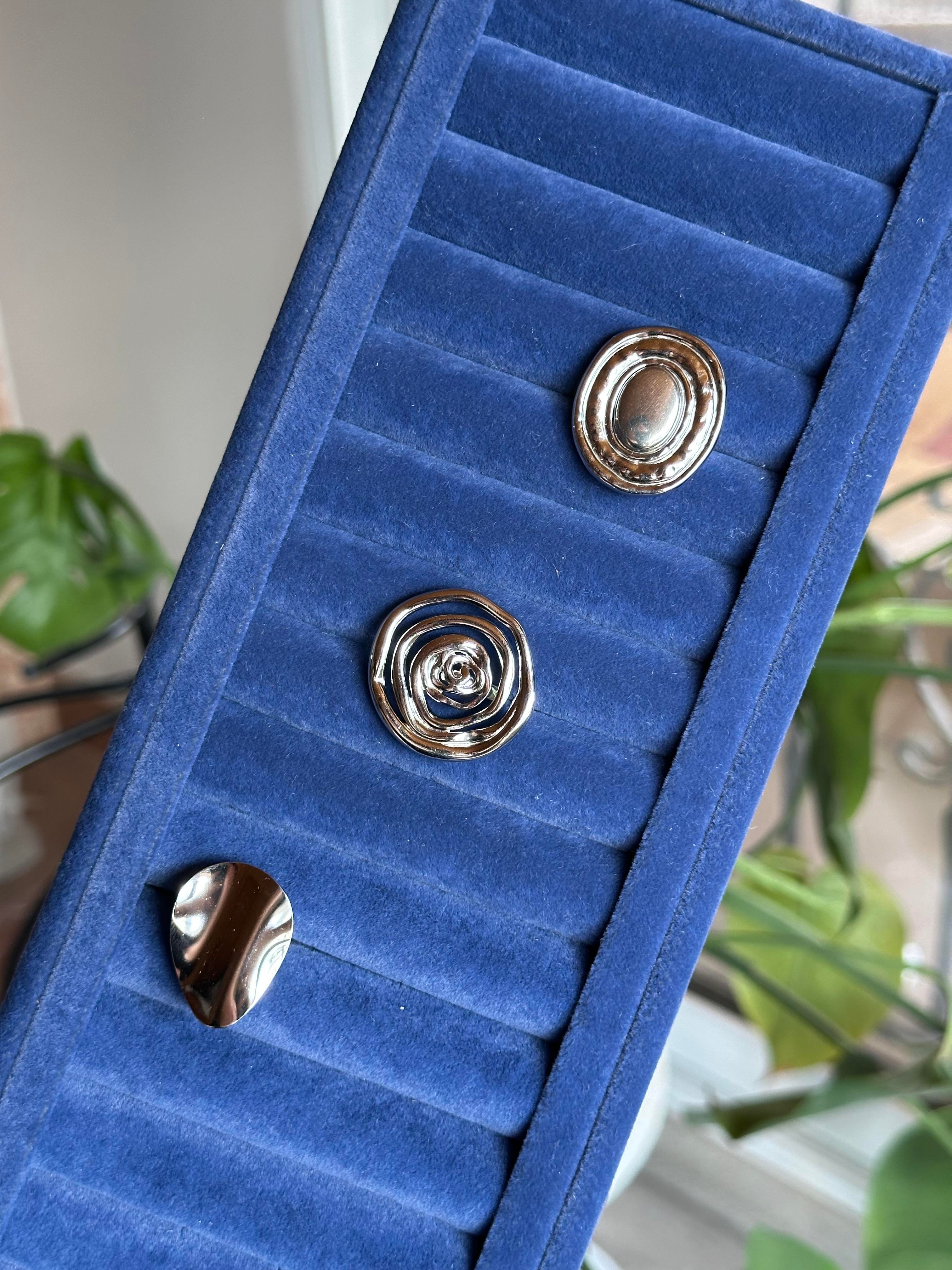 Bohem & Antik Ayarlanabilir Çelik Yüzük Stone Model Silver