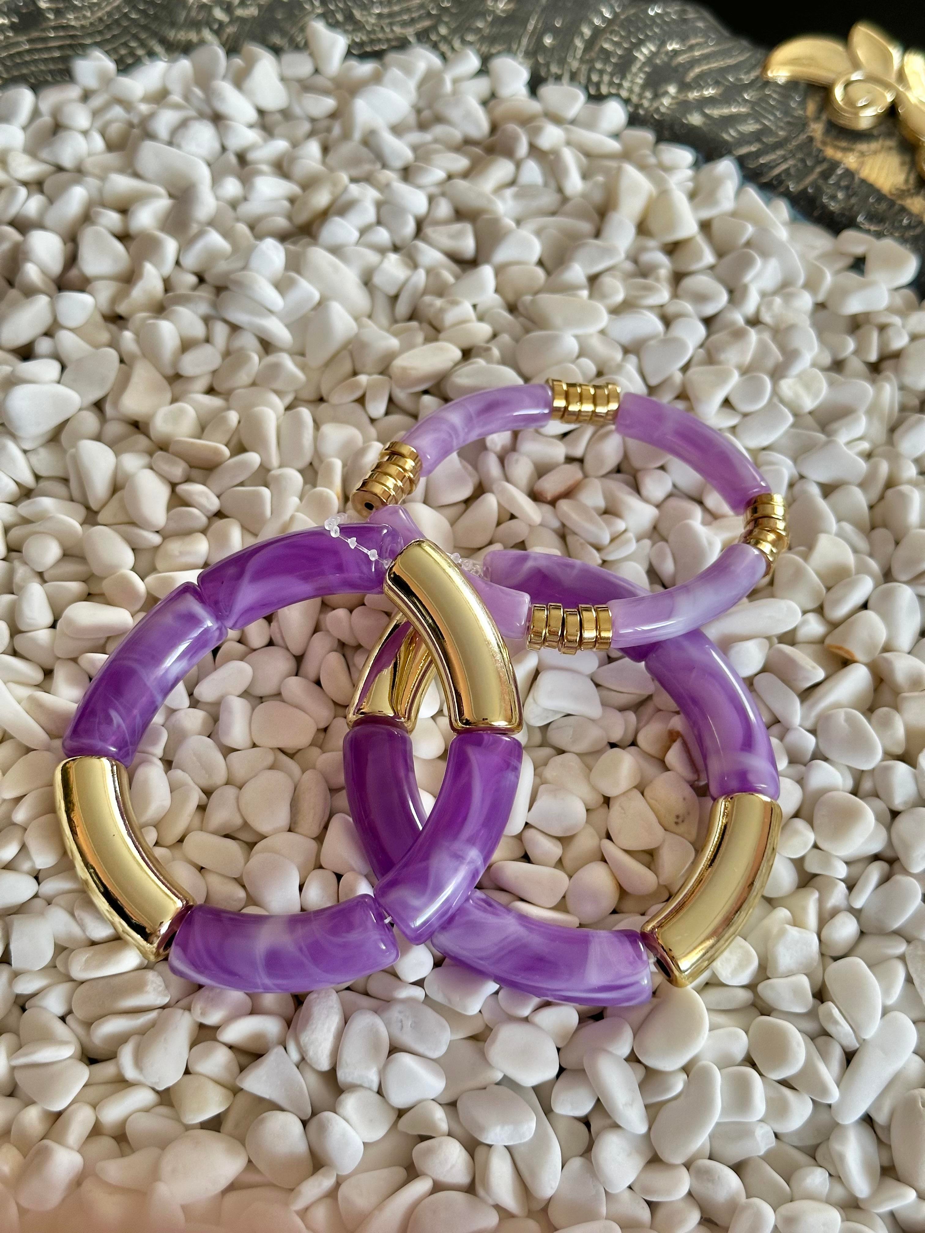 Gold & Degrade Siyah Kemik 3 lü Set Lastikli Bileklik 